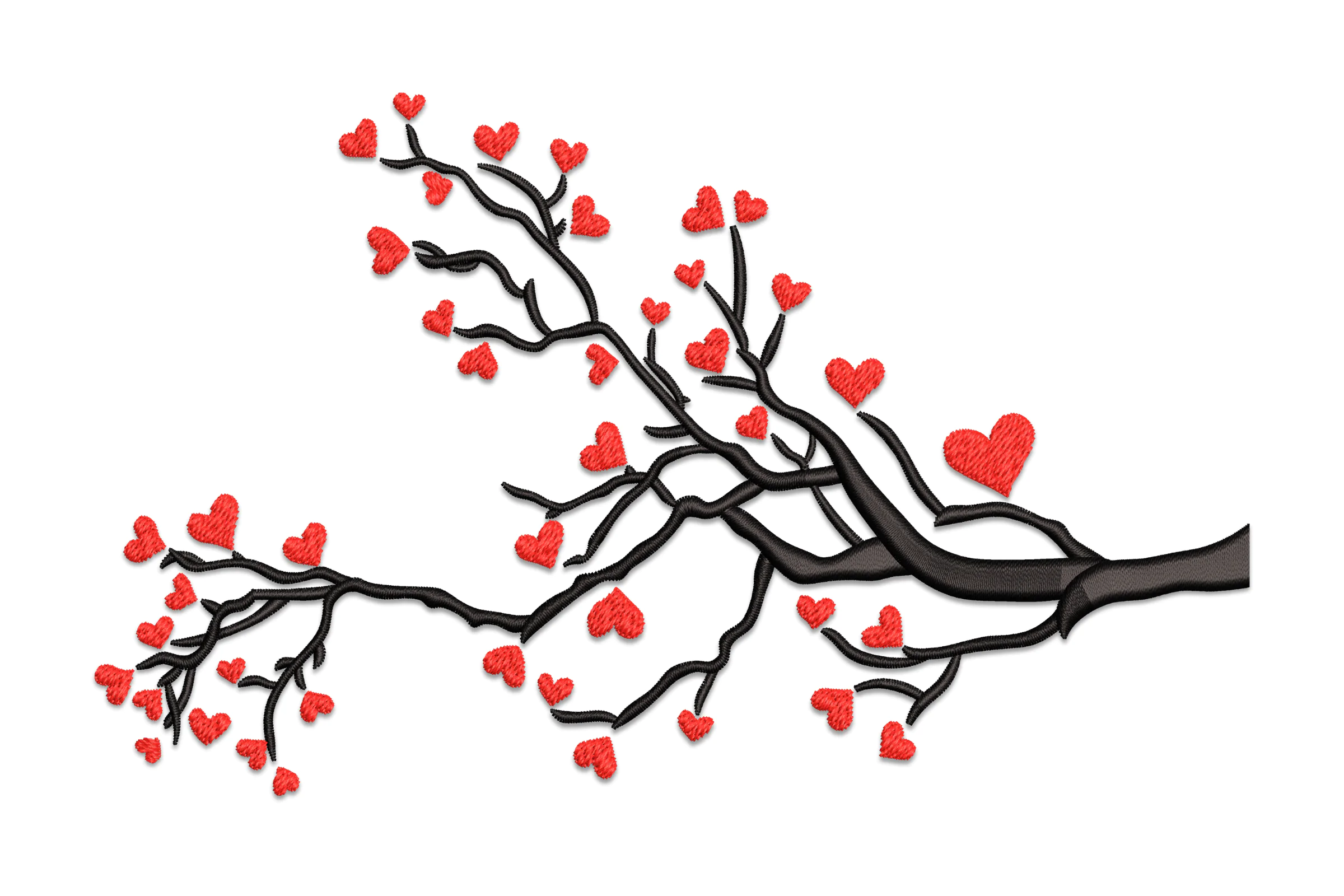 Hearts Tree Embroidery Design