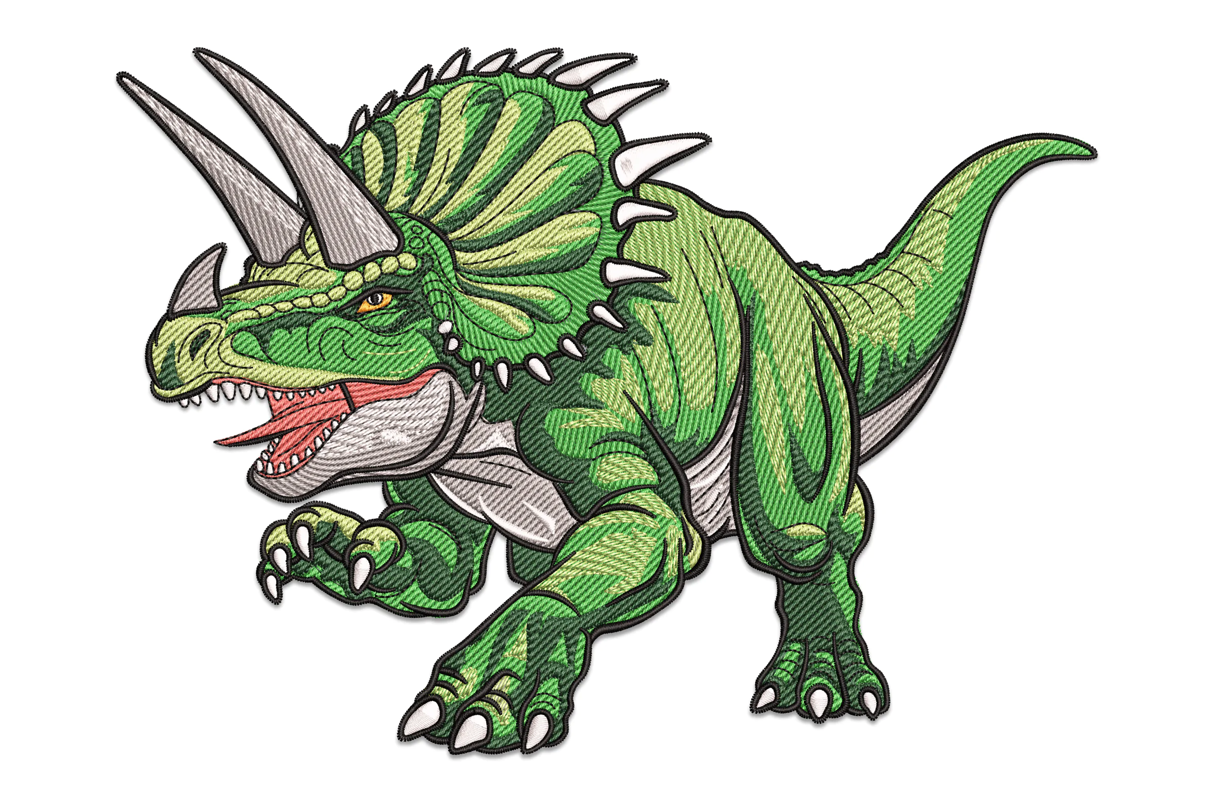 Dinosaurios Triceratops Embroidery Design