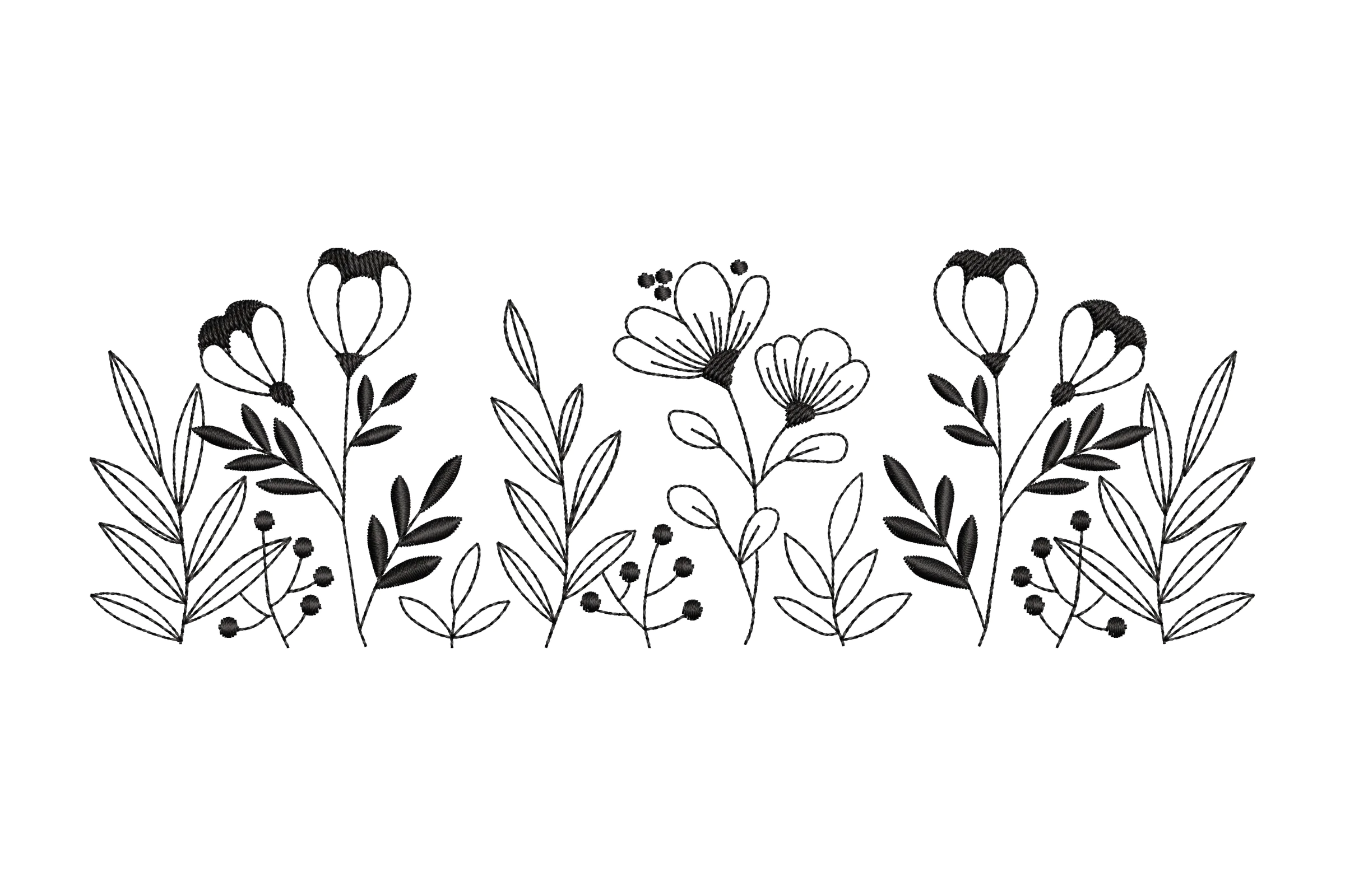 Wildflower Meadow Embroidery Design