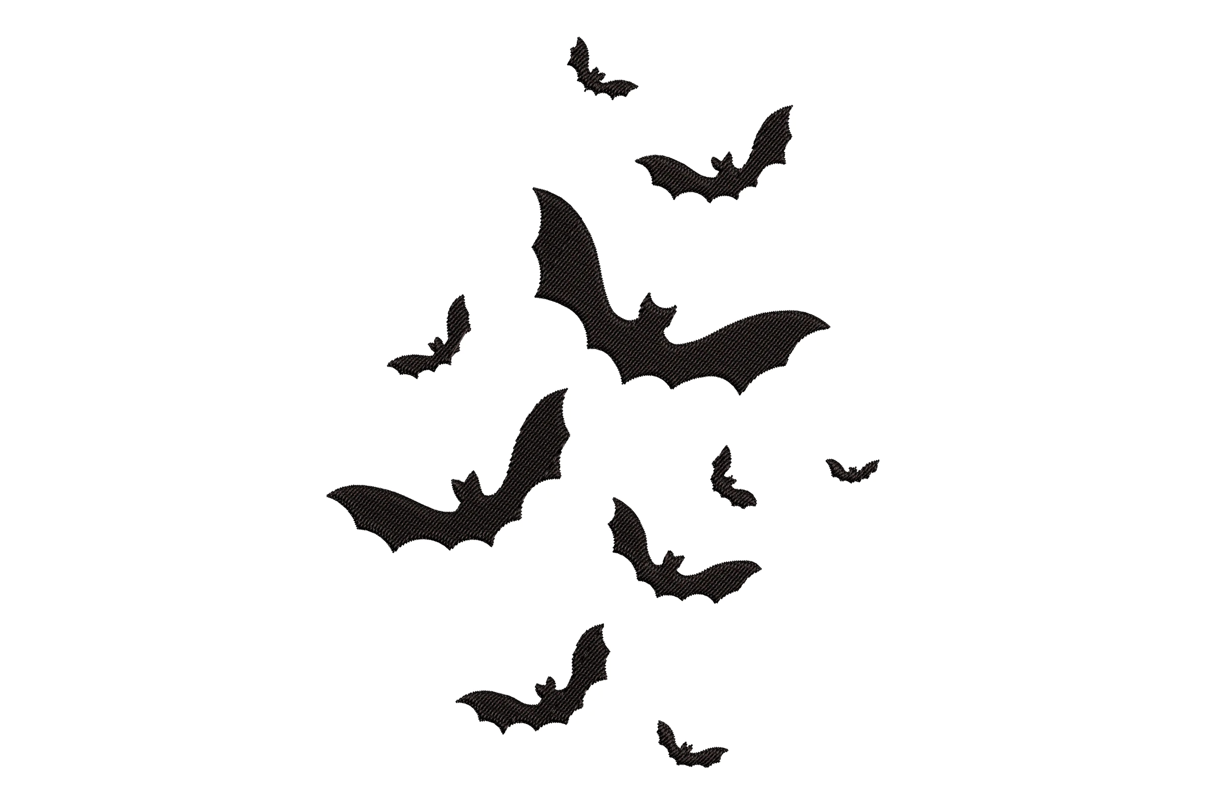 Flying Bats Halloween Embroidery Design