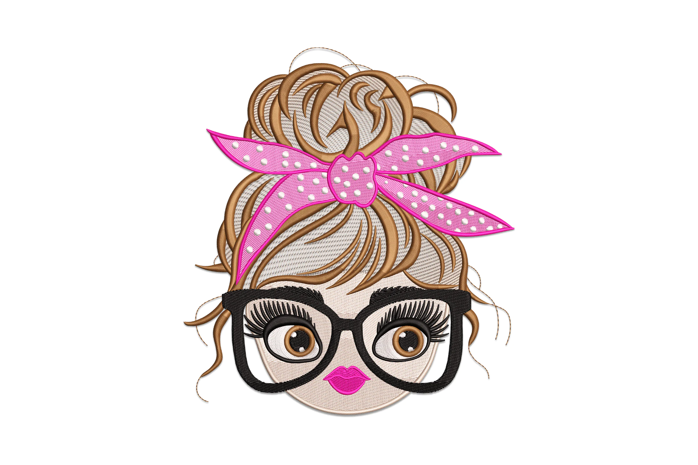 Messy Bun Embroidery Design