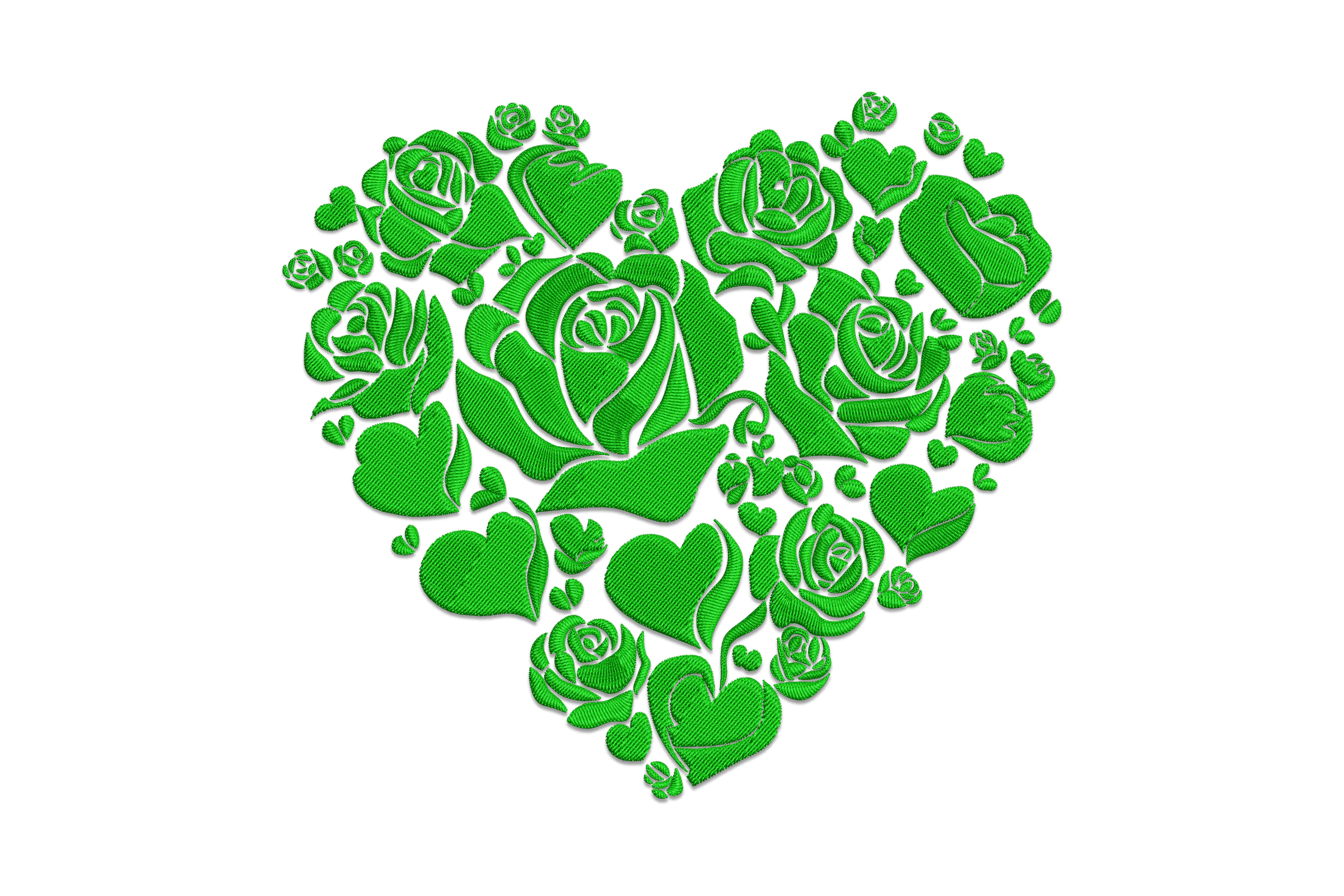 Rose Heart Embroidery Design Pattern