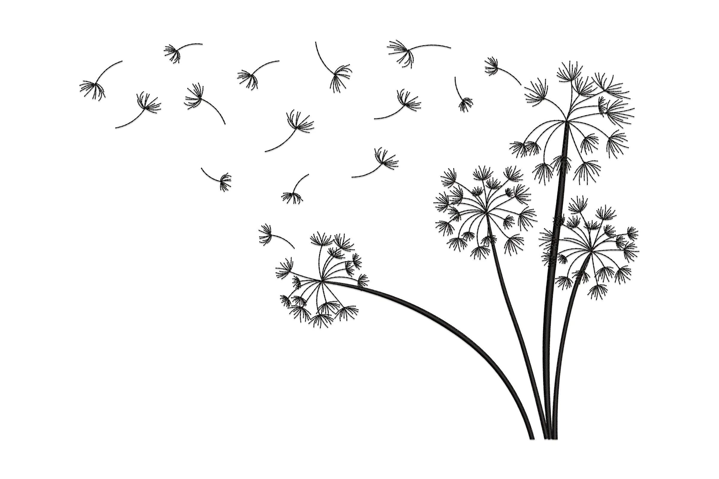 Dandelion Flower Embroidery Design