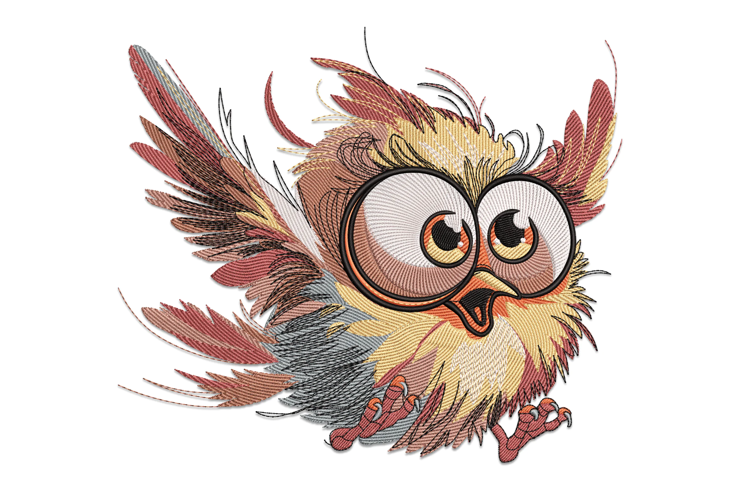 Crazy Owl Machine Embroidery Design