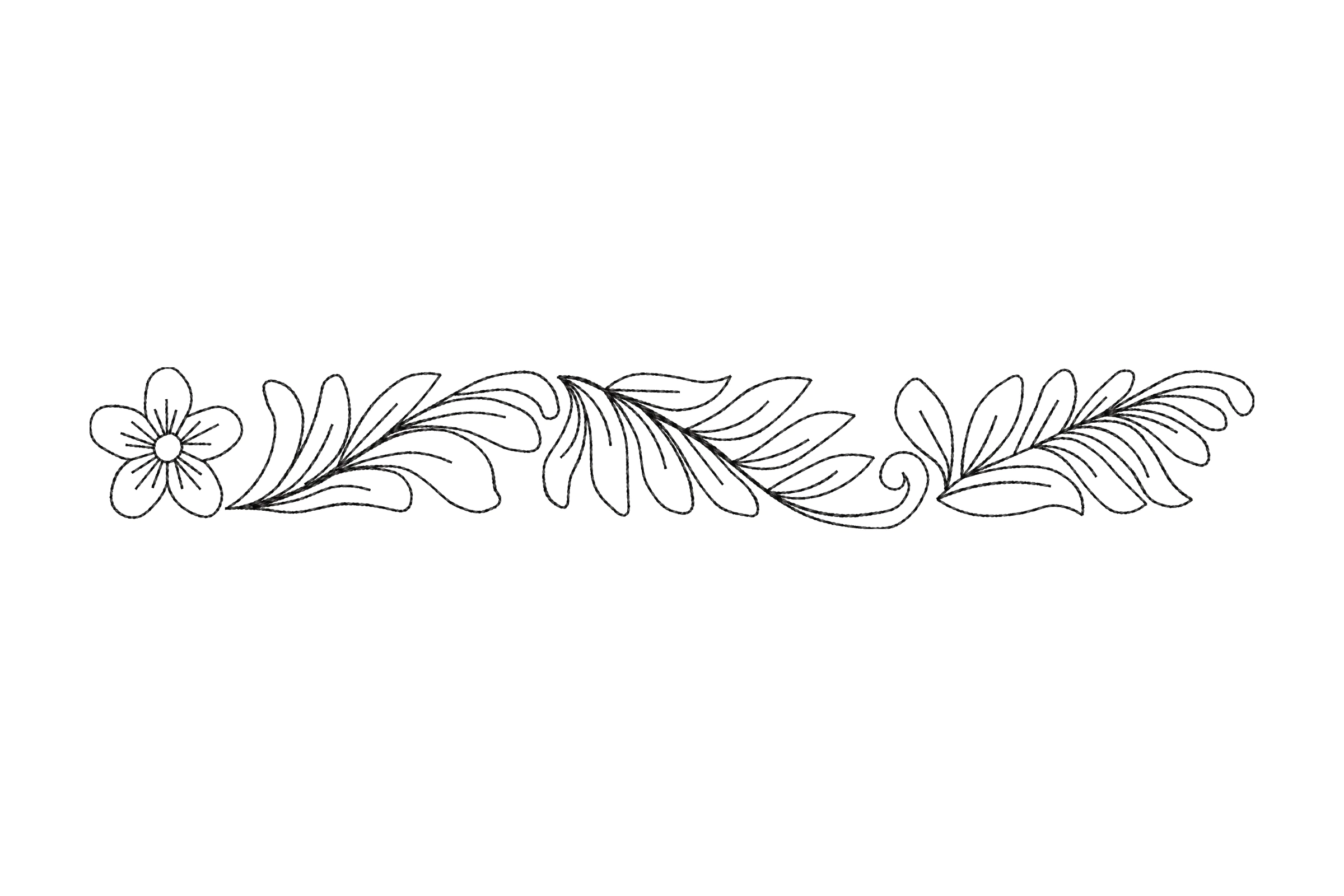 Floral Leaf Border Embroidery Design