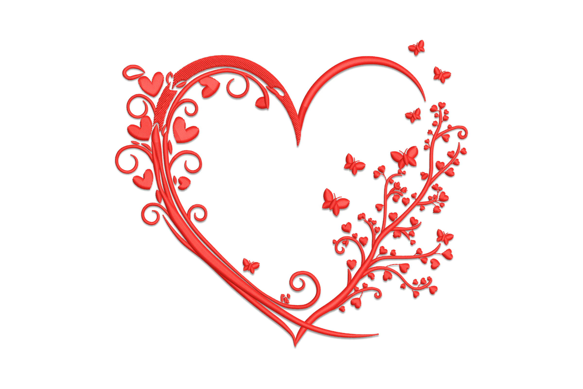 Valentine Day Love Heart Embroidery Design