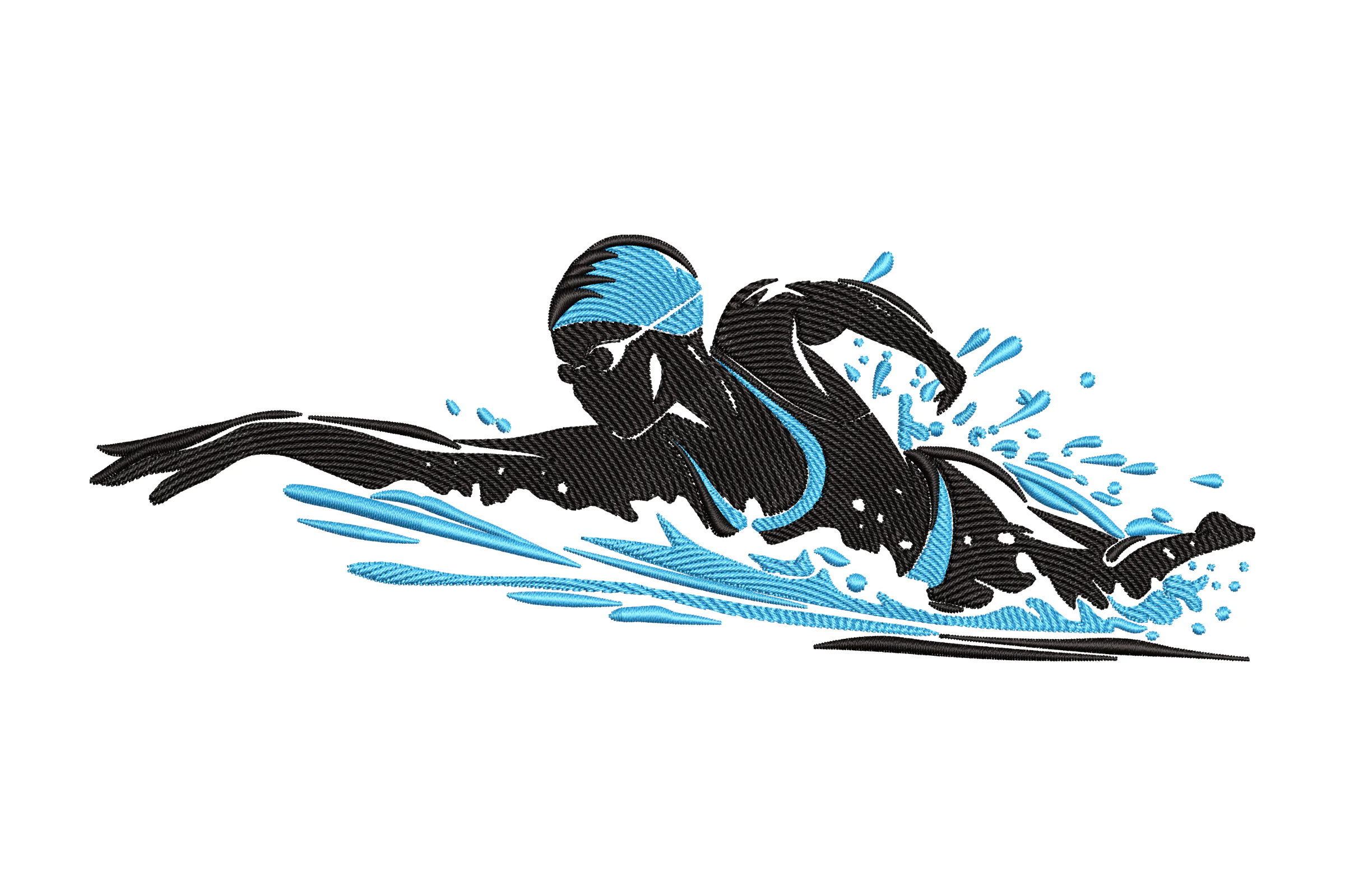 Freestyle Swimming Embroidery Design