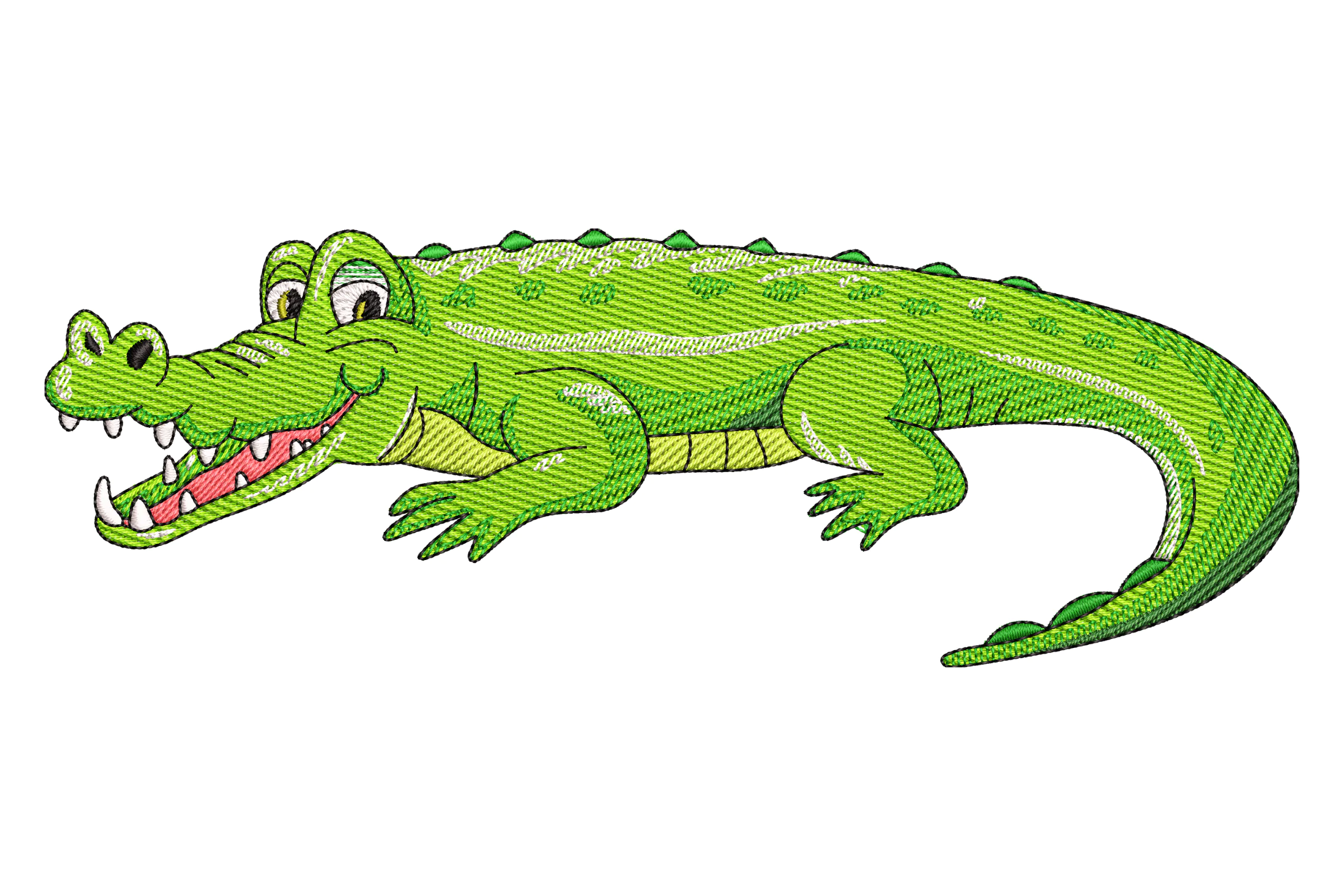 Cartoon Crocodile Embroidery Design
