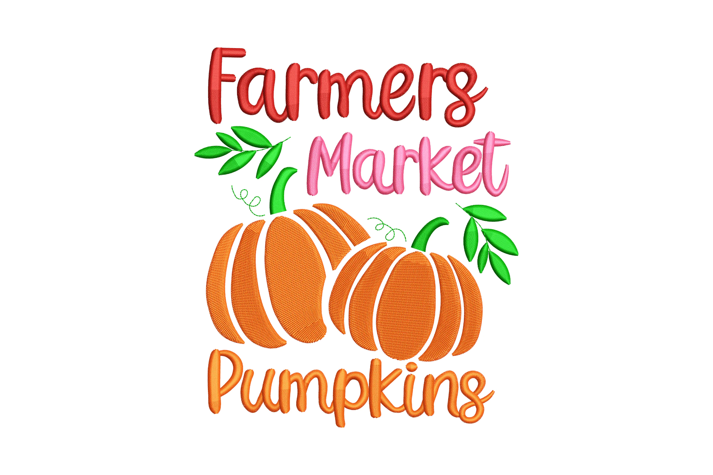 Farmers Market Pumpkins Machine Embroidery Design