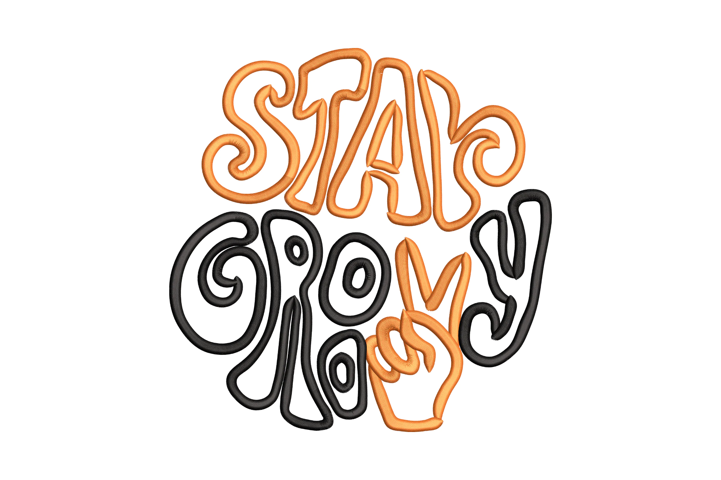 Stay Groovy Retro Embroidery Design