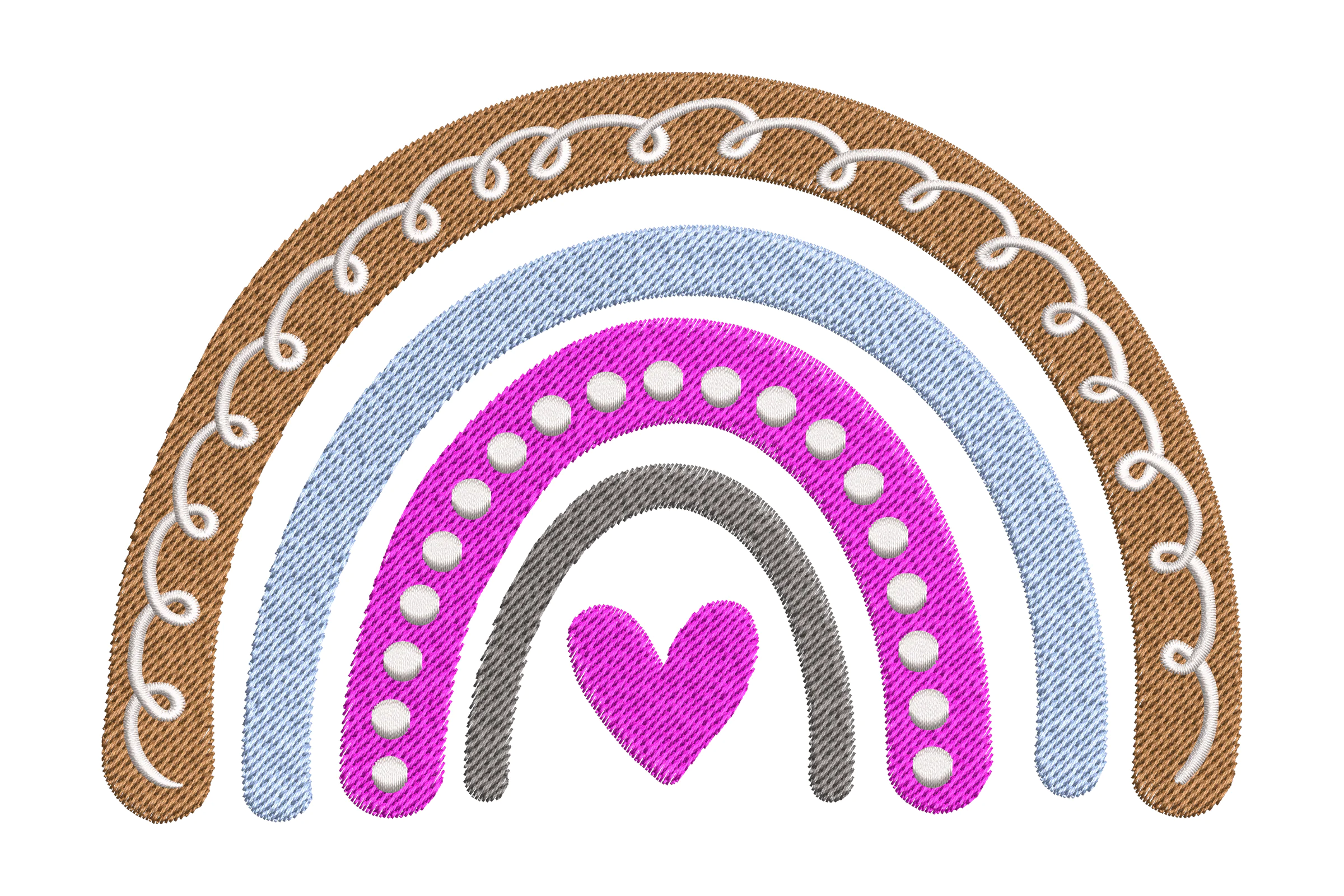 Boho Rainbow Machine Embroidery File