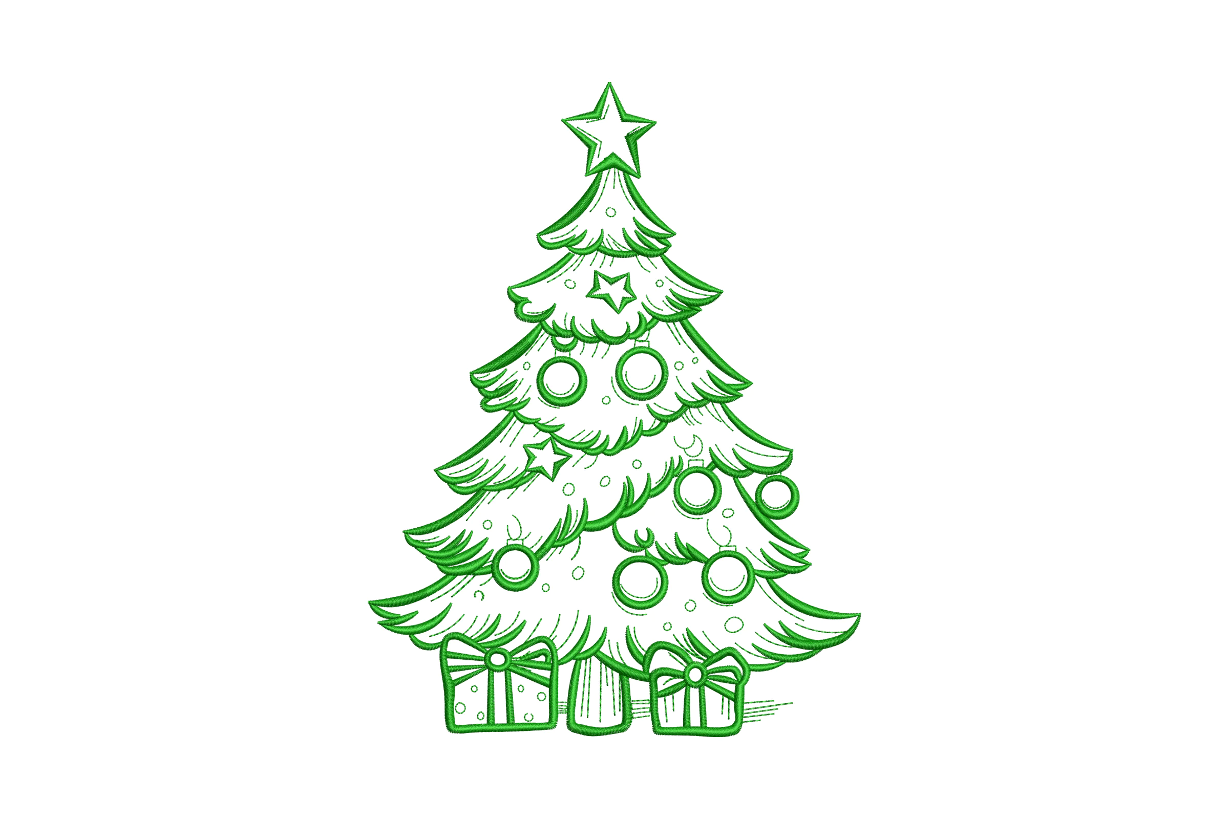 Beautiful Decorative Christmas Tree Embroidery File