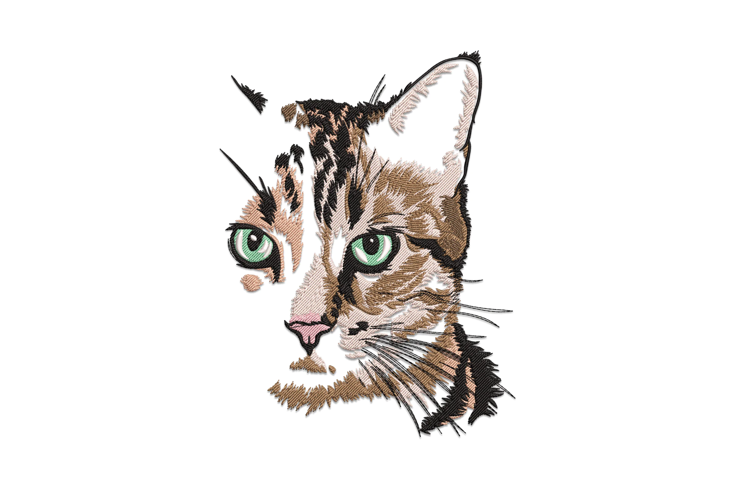 Realistic Cat Embroidery Design