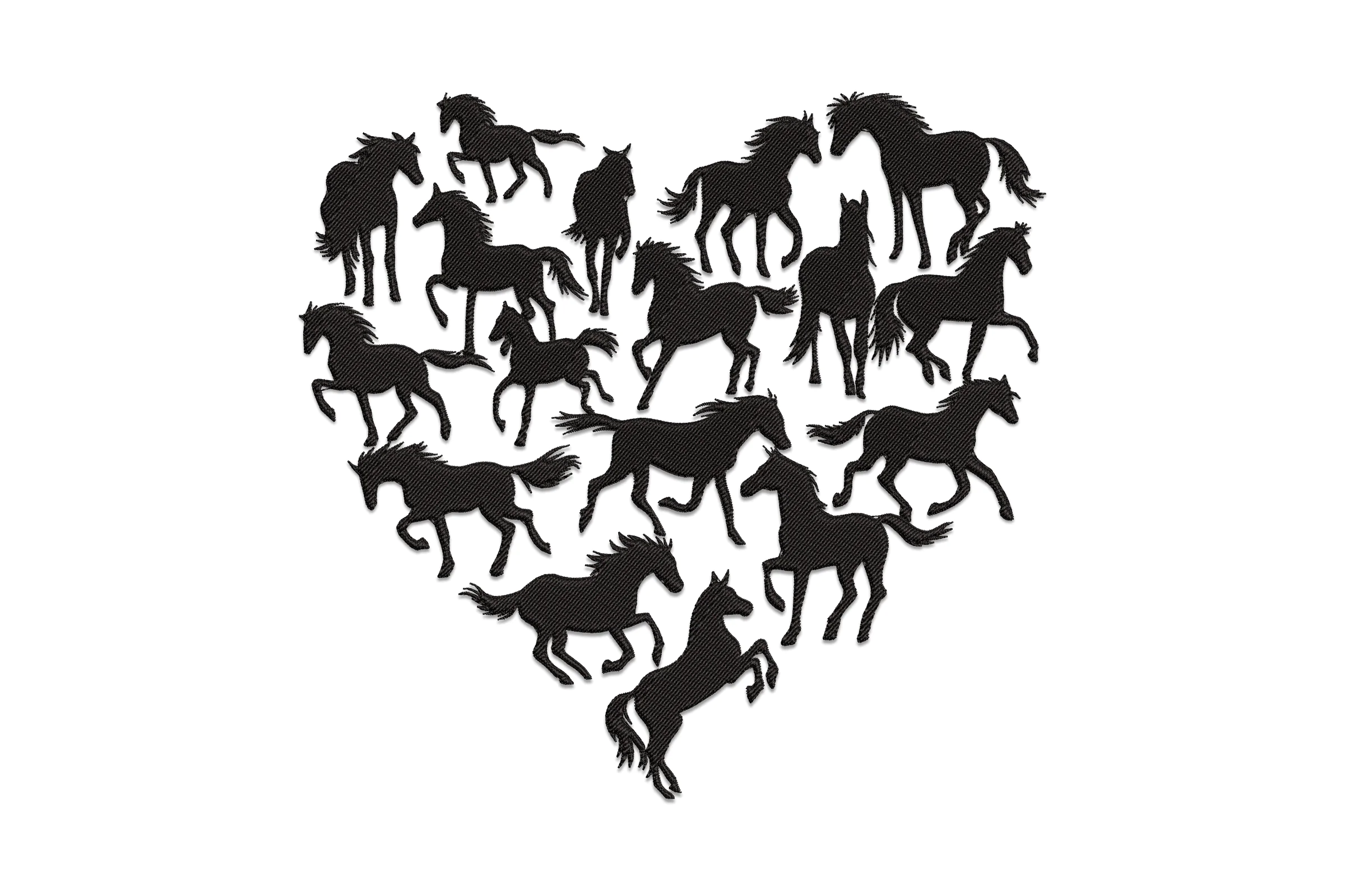 Horse Heart Embroidery Design