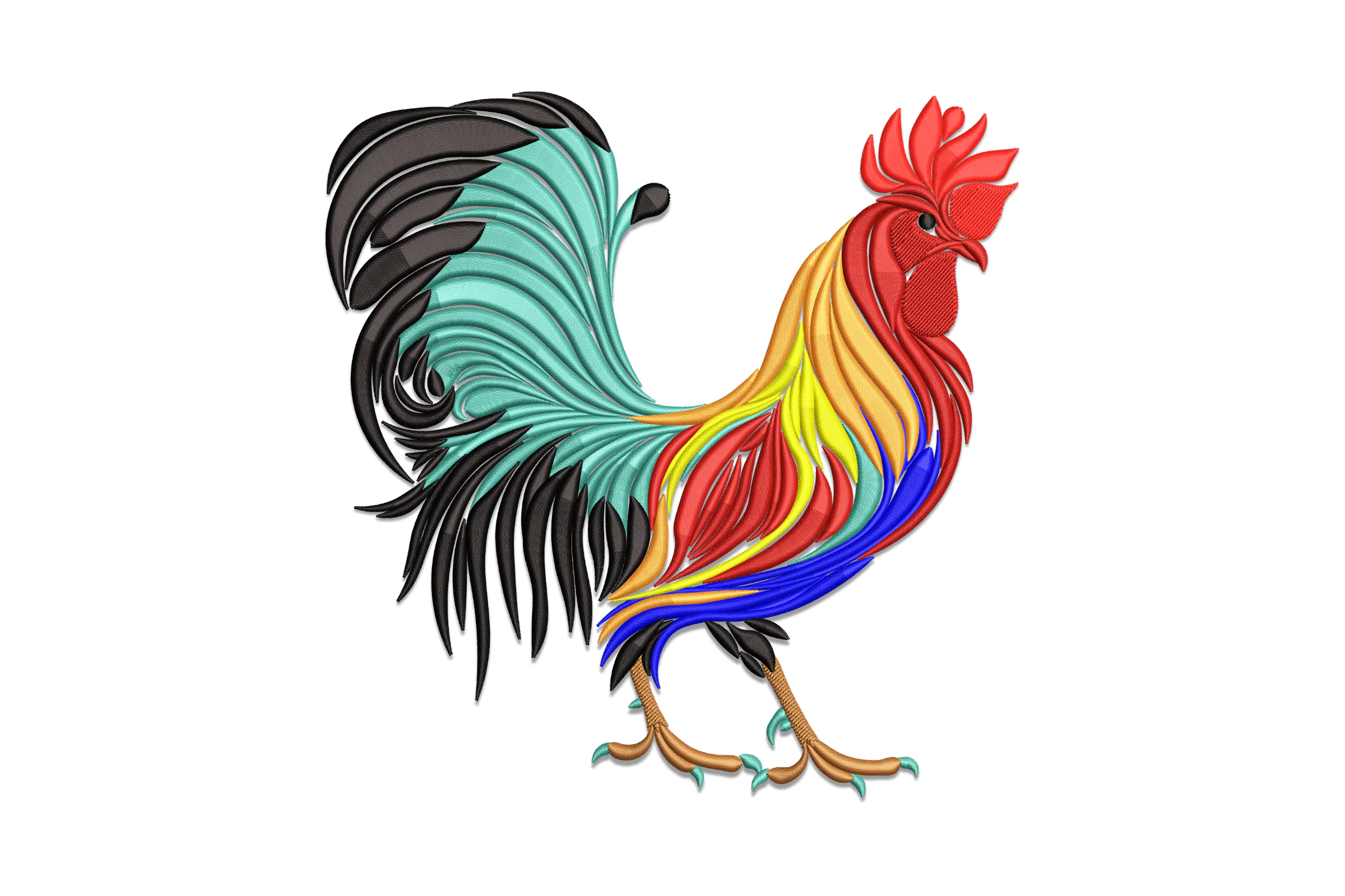 Rooster Embroidery Design