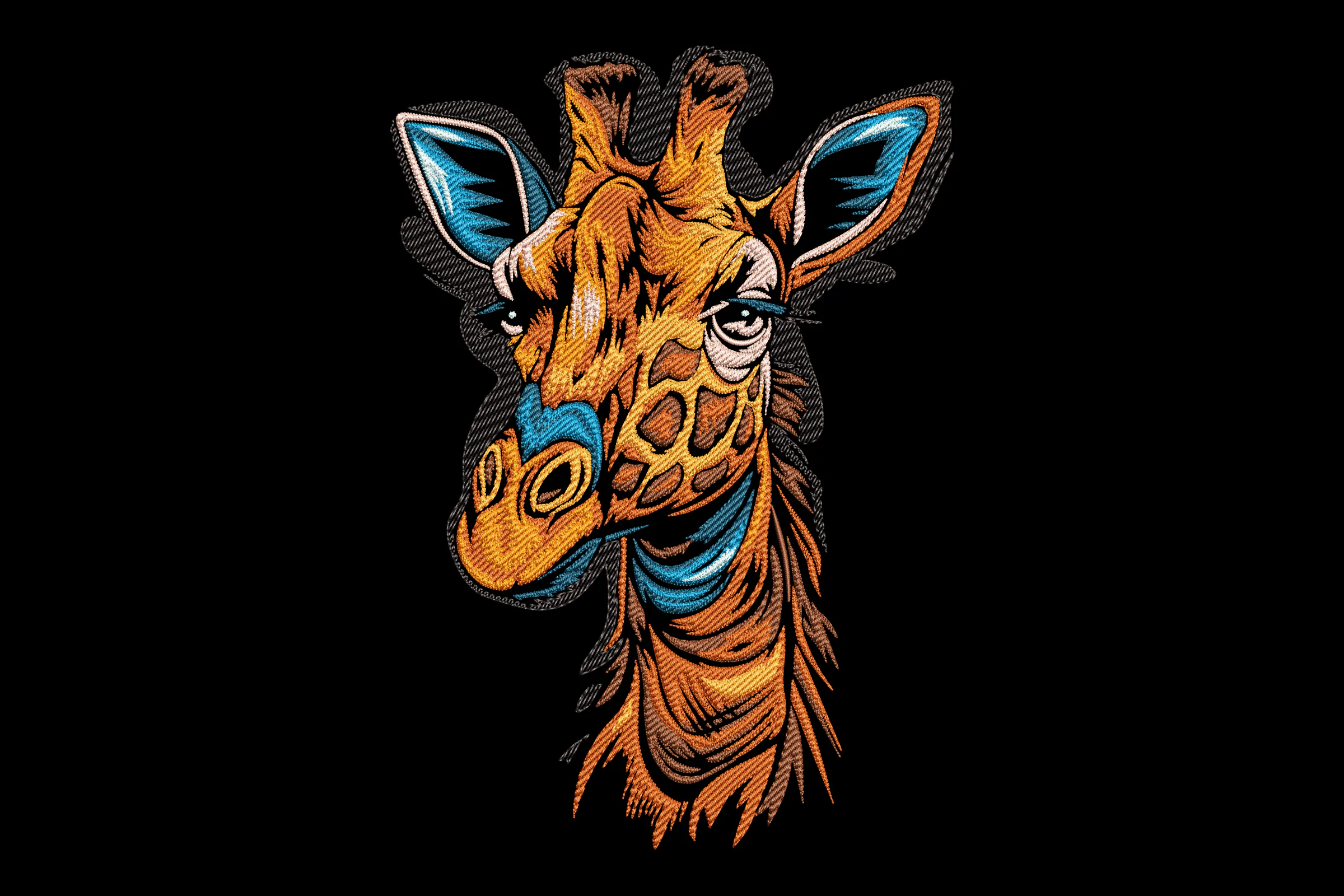 Artistic Giraffe Embroidery Design