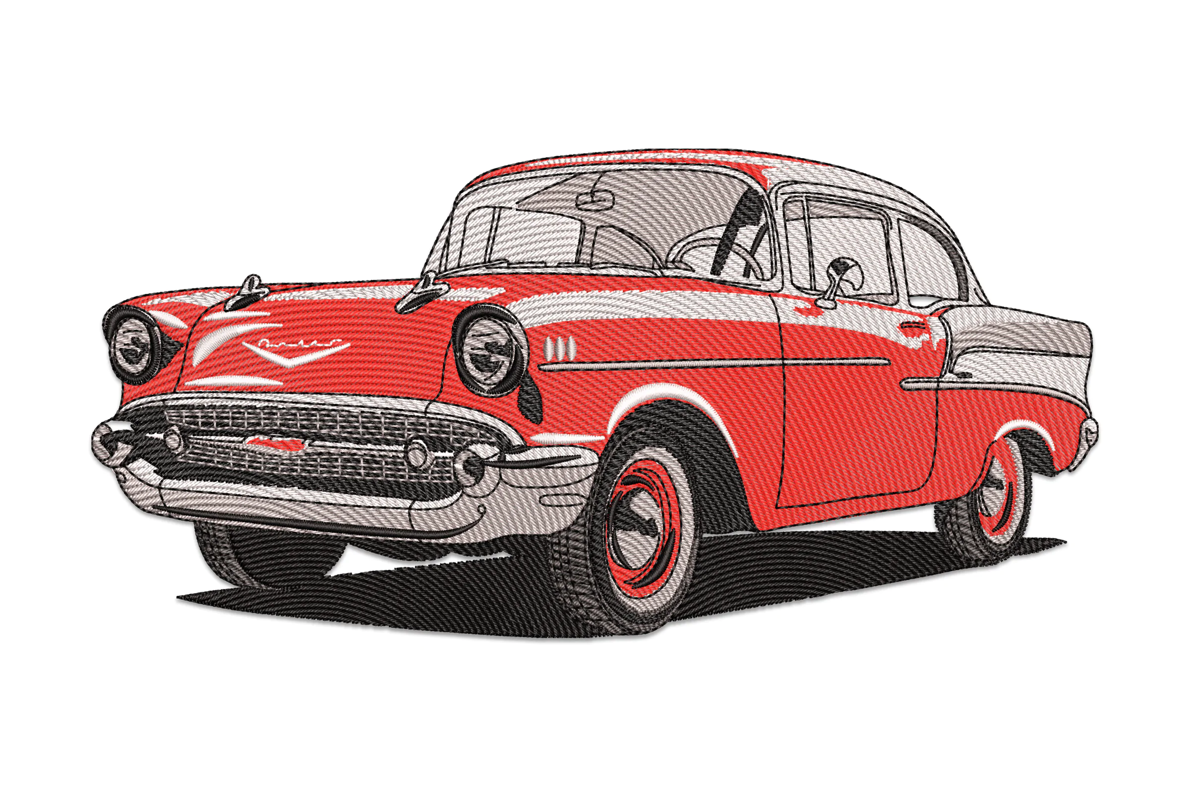 Classic car embroidery design