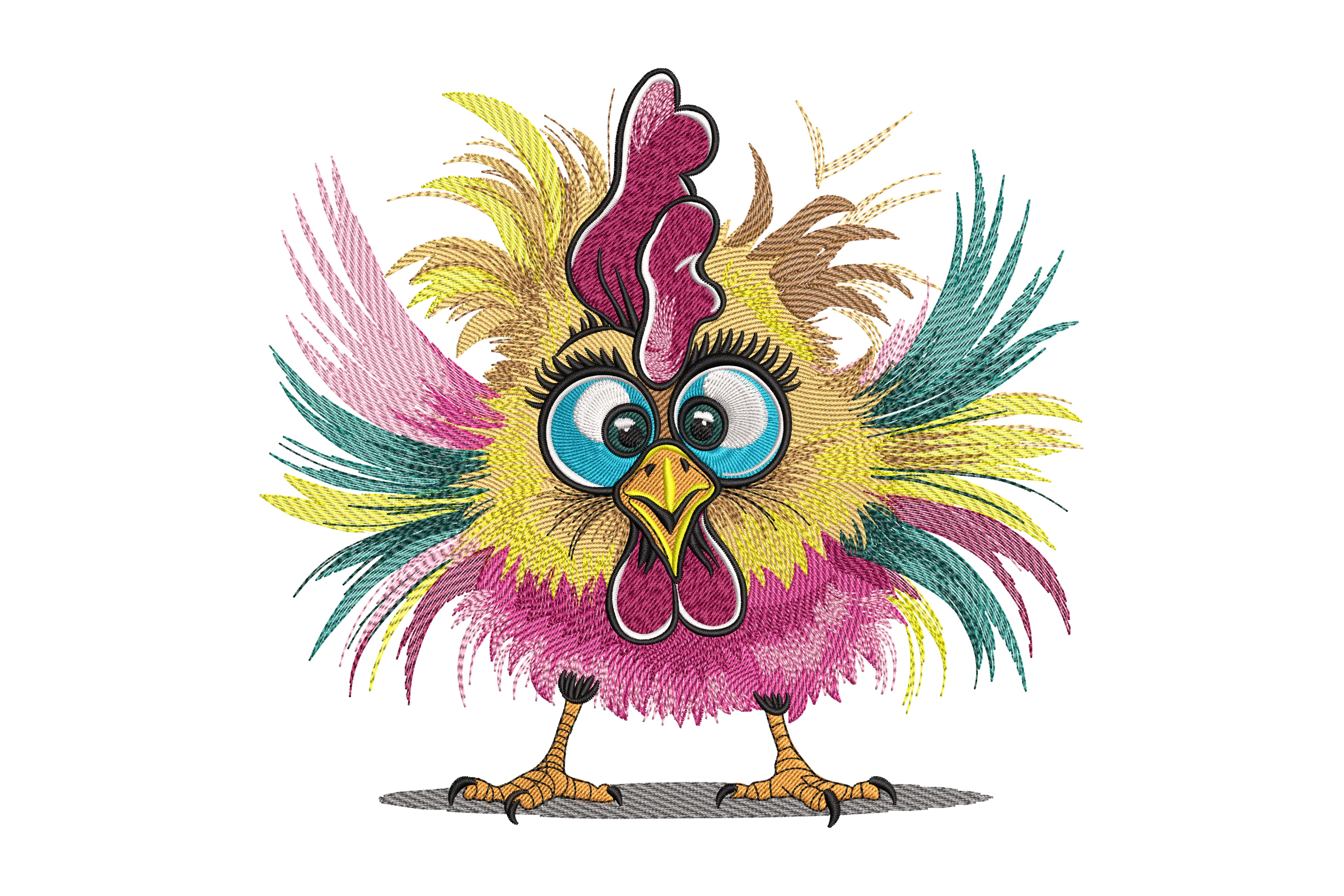 Funny Chicken Embroidery Design File