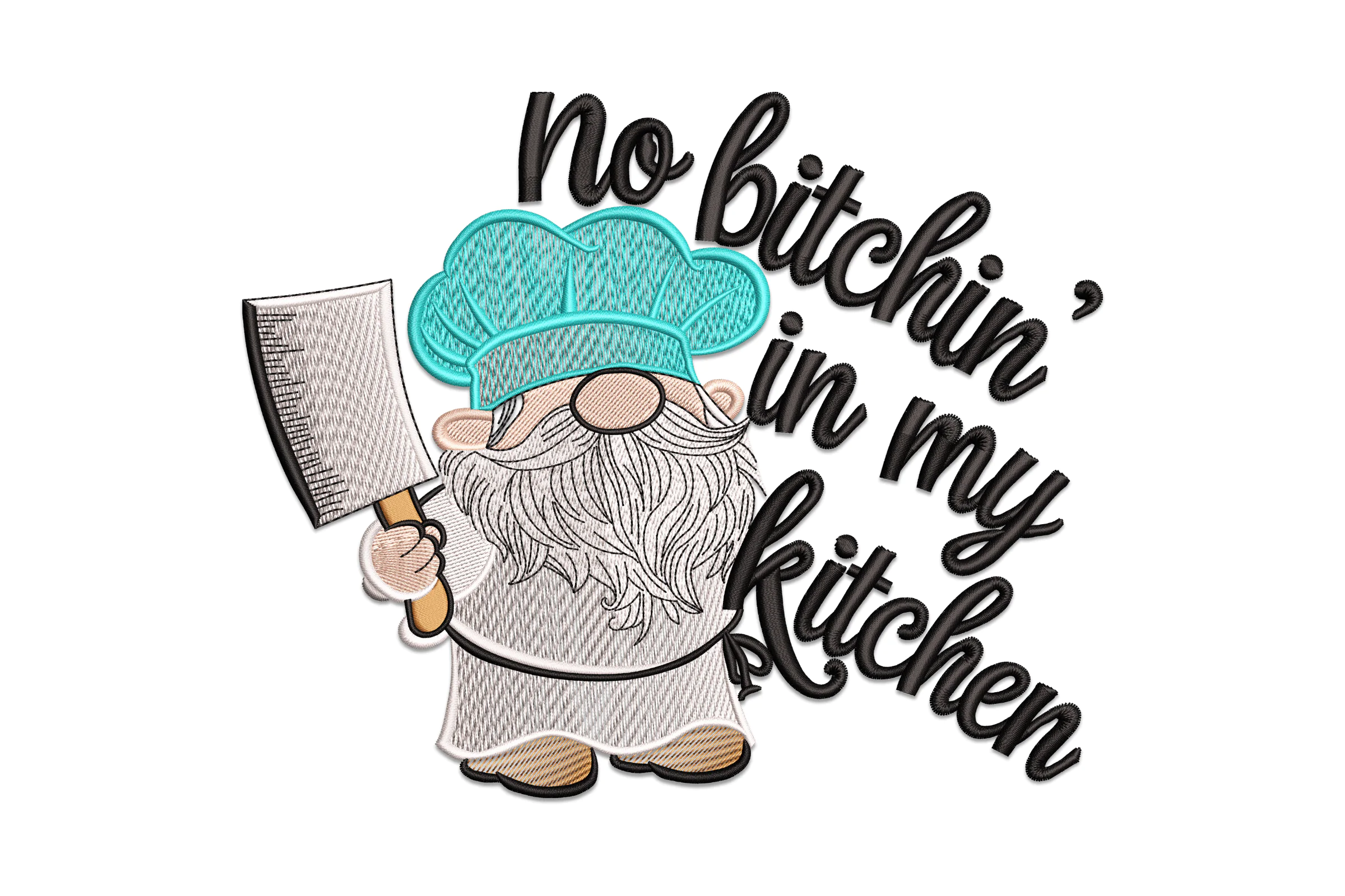 Kitchen Gnome Embroidery Design