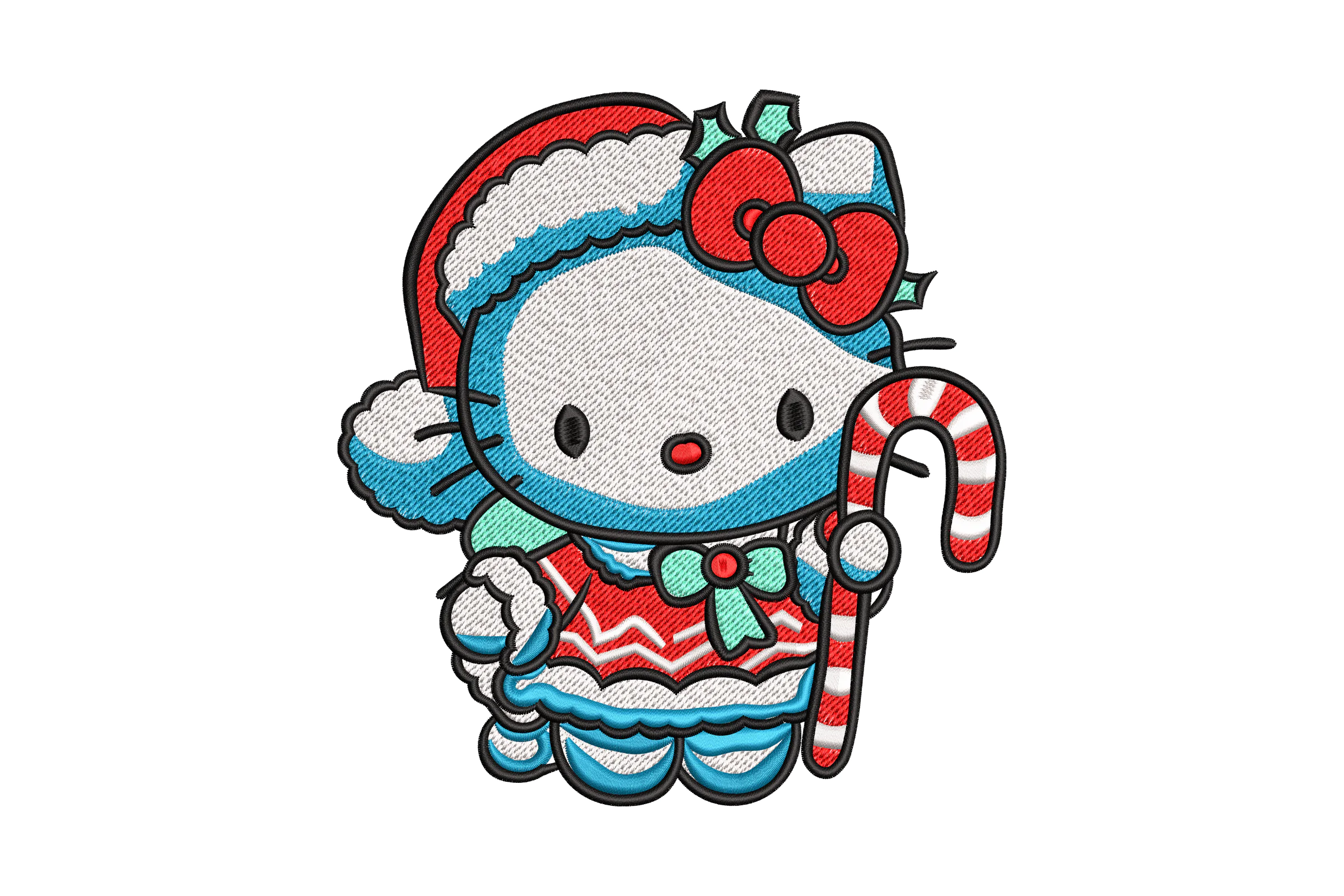 Christmas Cute cat Embroidery Design