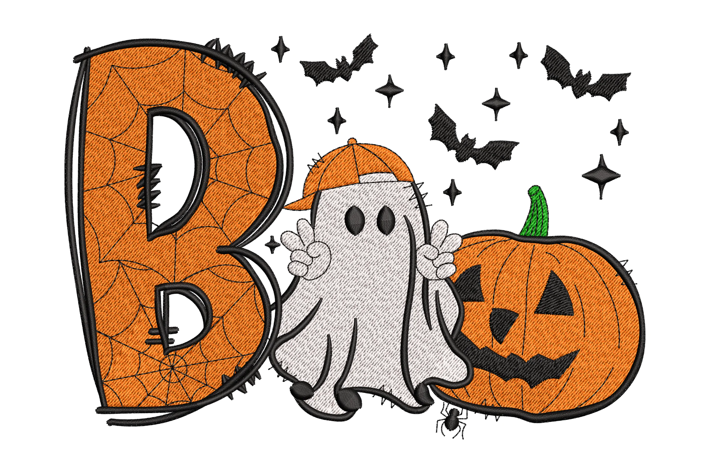 Boo Ghost Embroidery Design