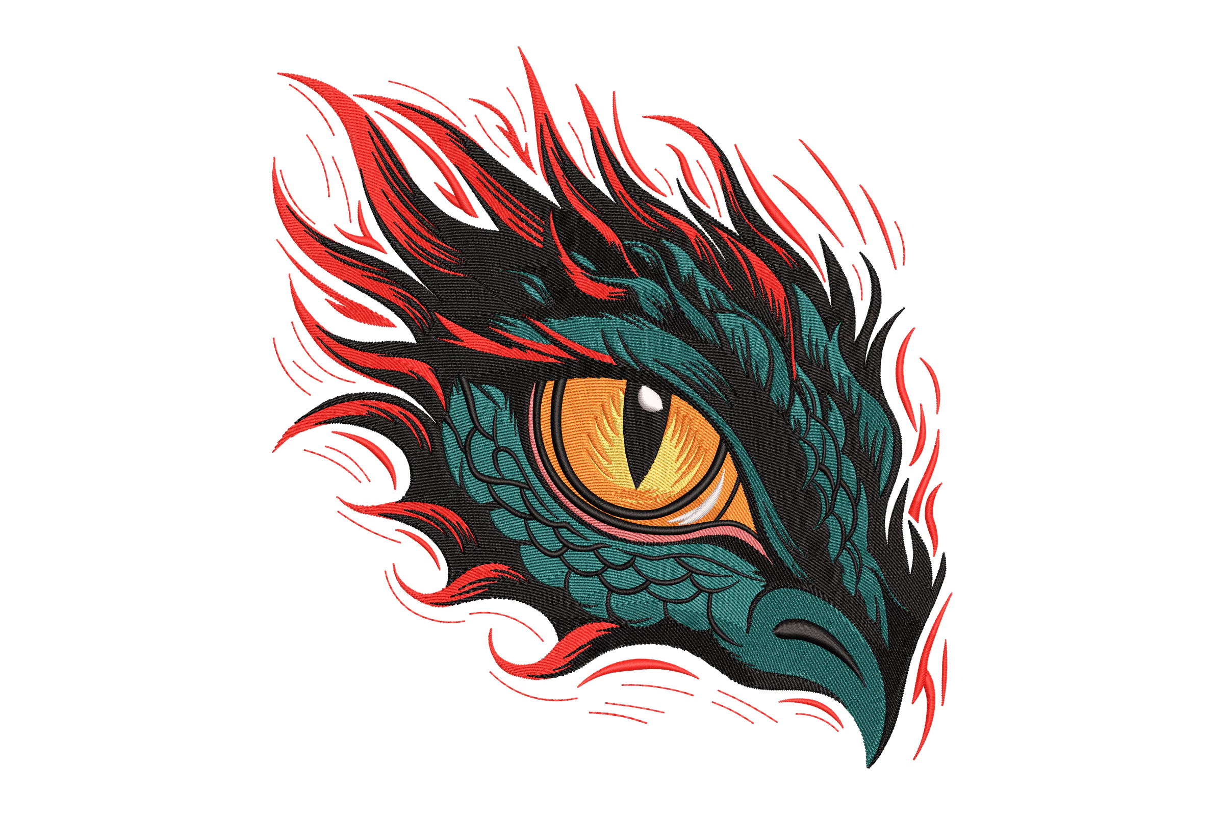 Fierce Dragon Eye Embroidery Design