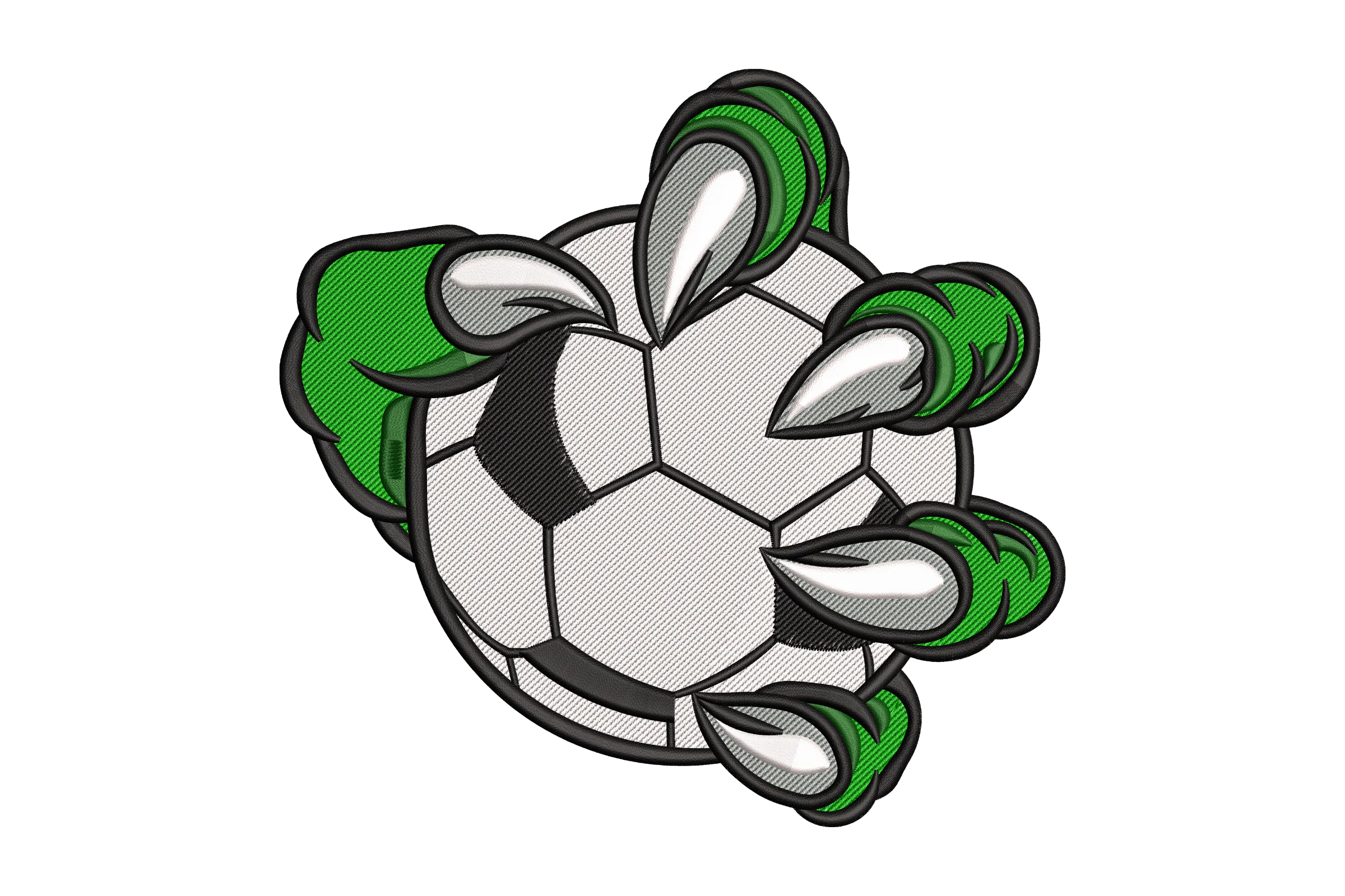 Monster Claw Soccer Ball Embroidery Design