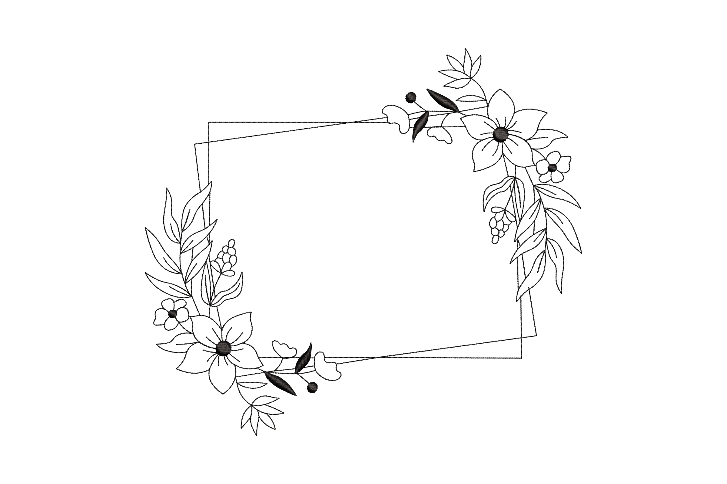 Flower Wreath Embroidery Design