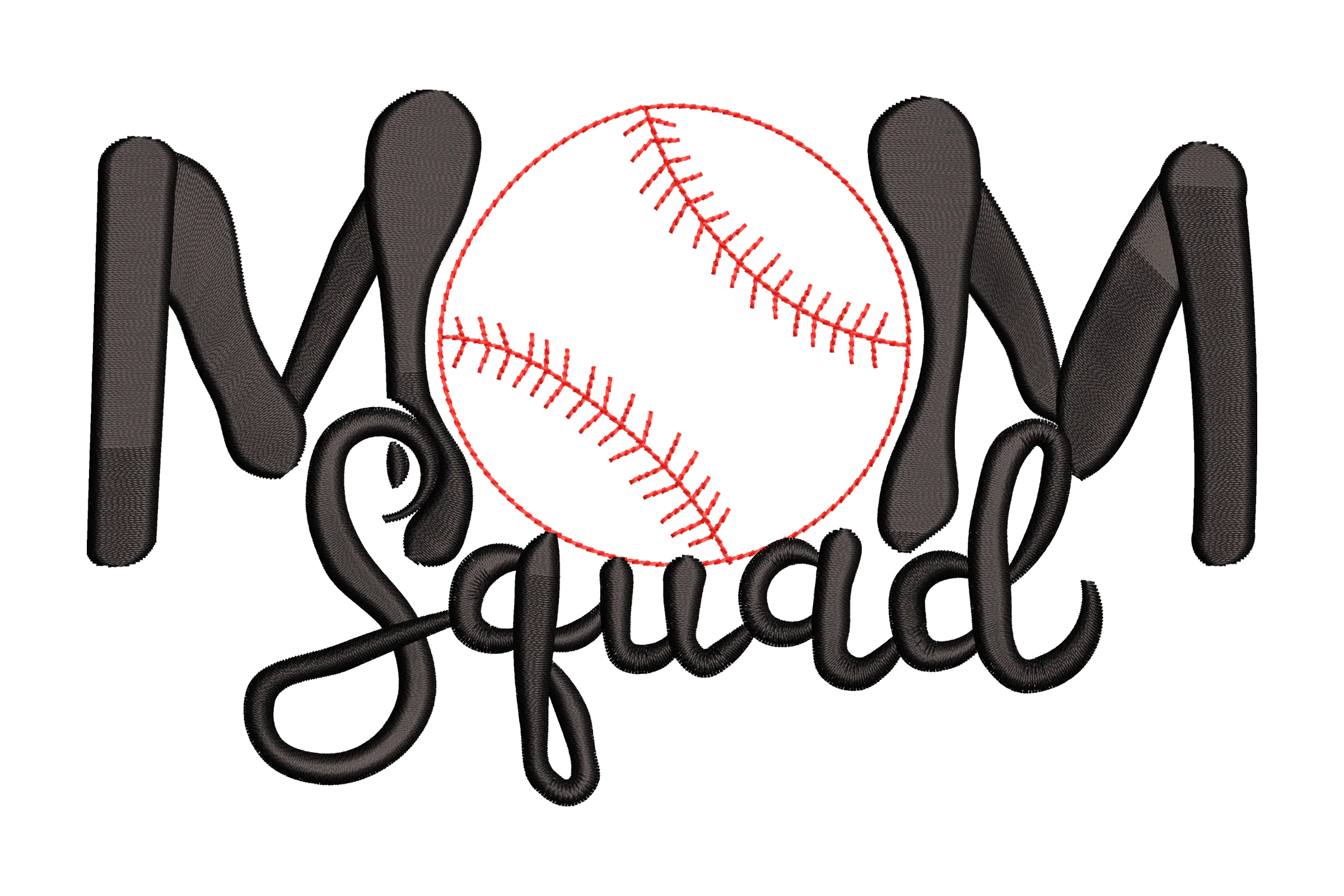 Mom Squad Baseball Embroidery Design