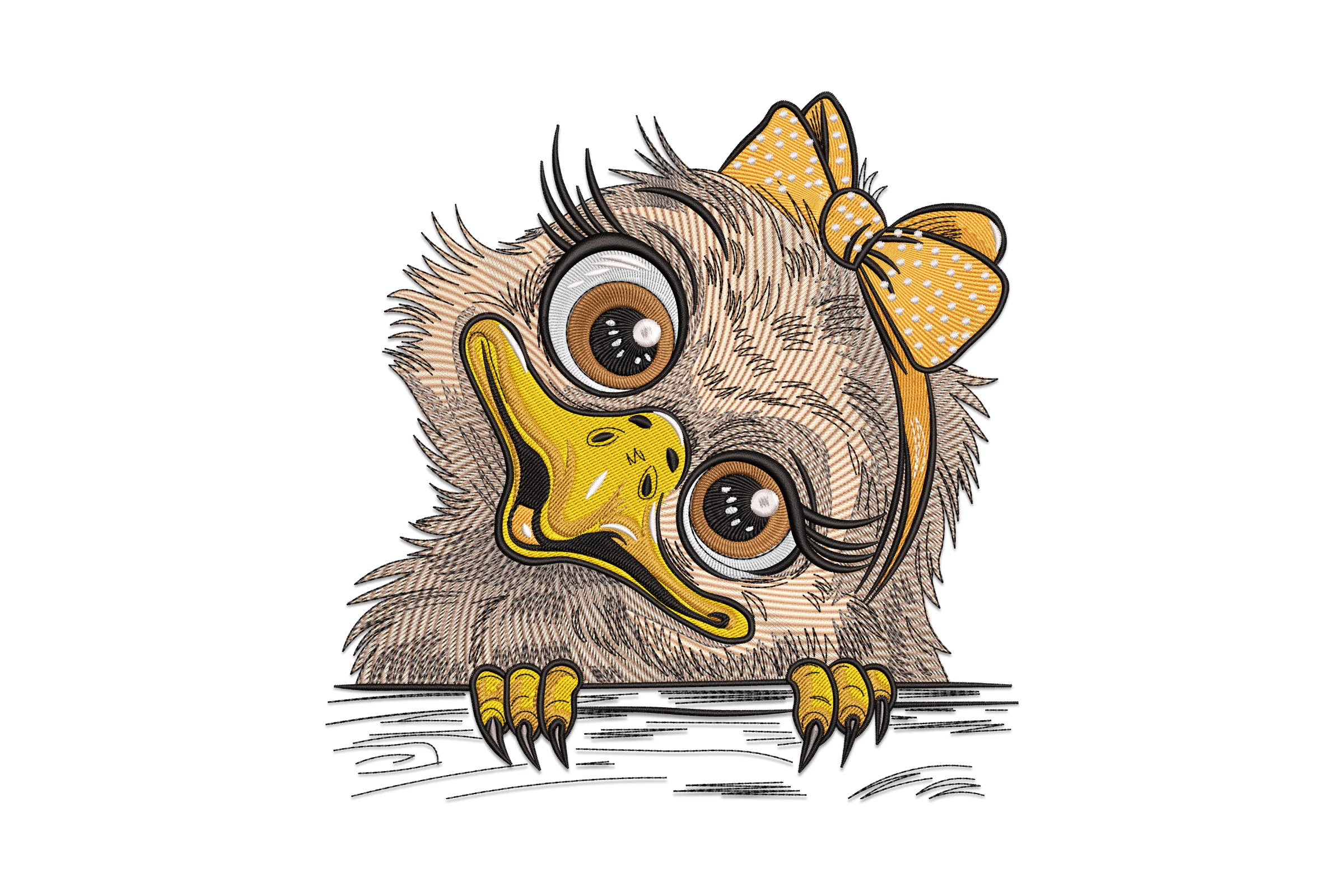 Fun Crazy Chicken Embroidery Design Pattern
