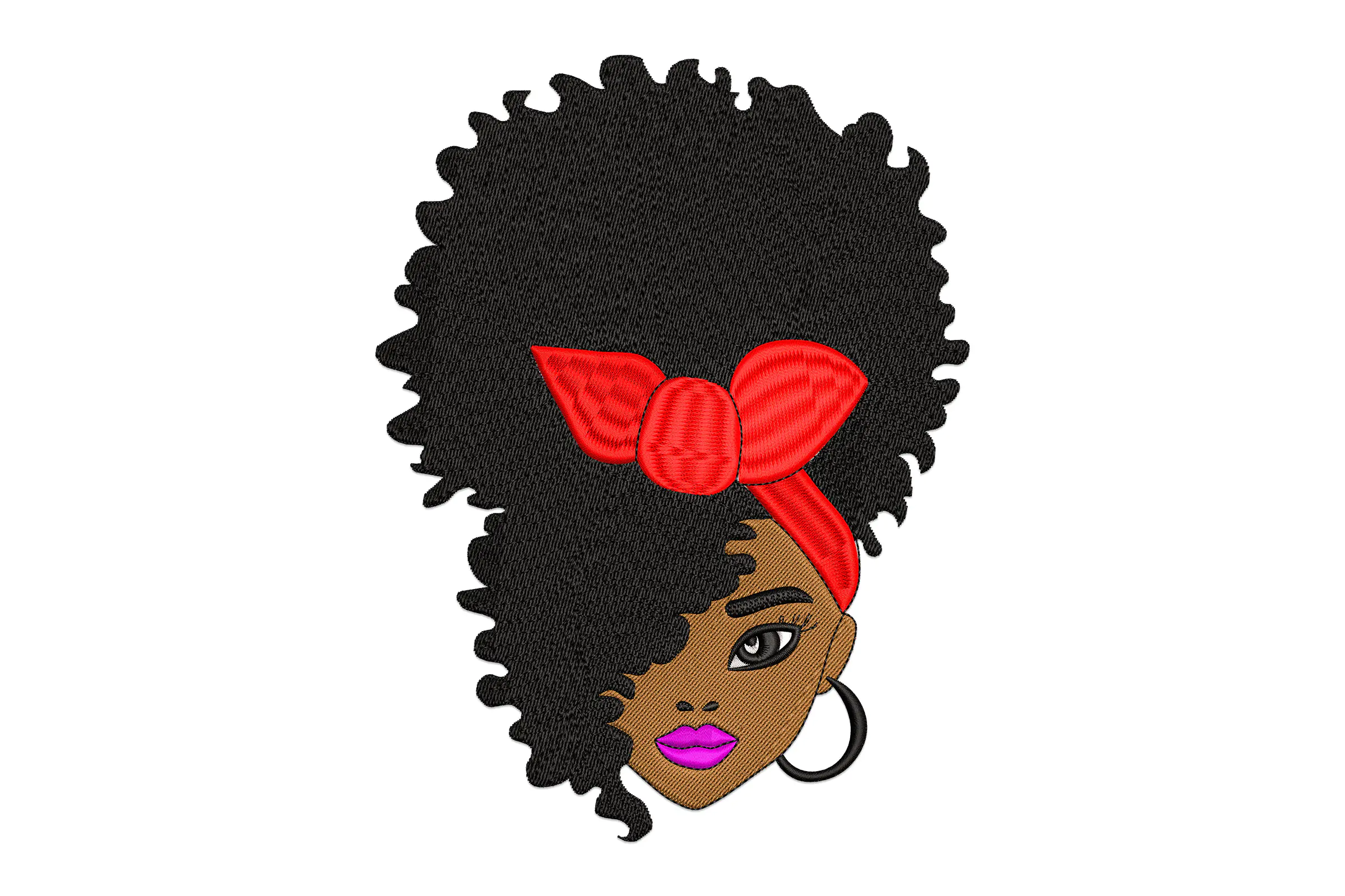 Afro Woman Machine Embroidery Design