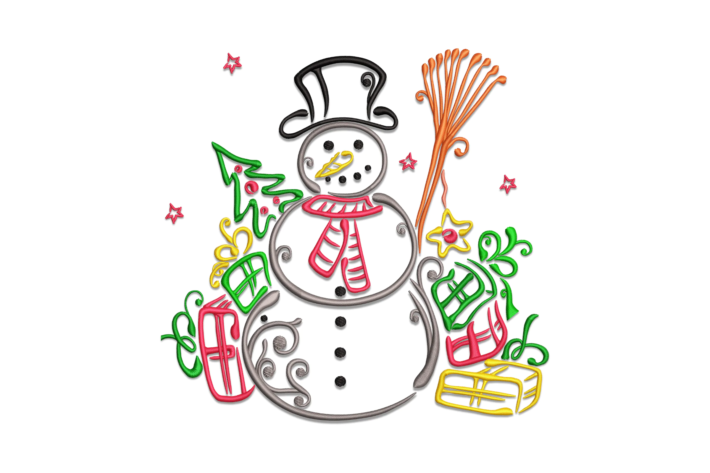 Christmas Snowman with Hat Embroidery File