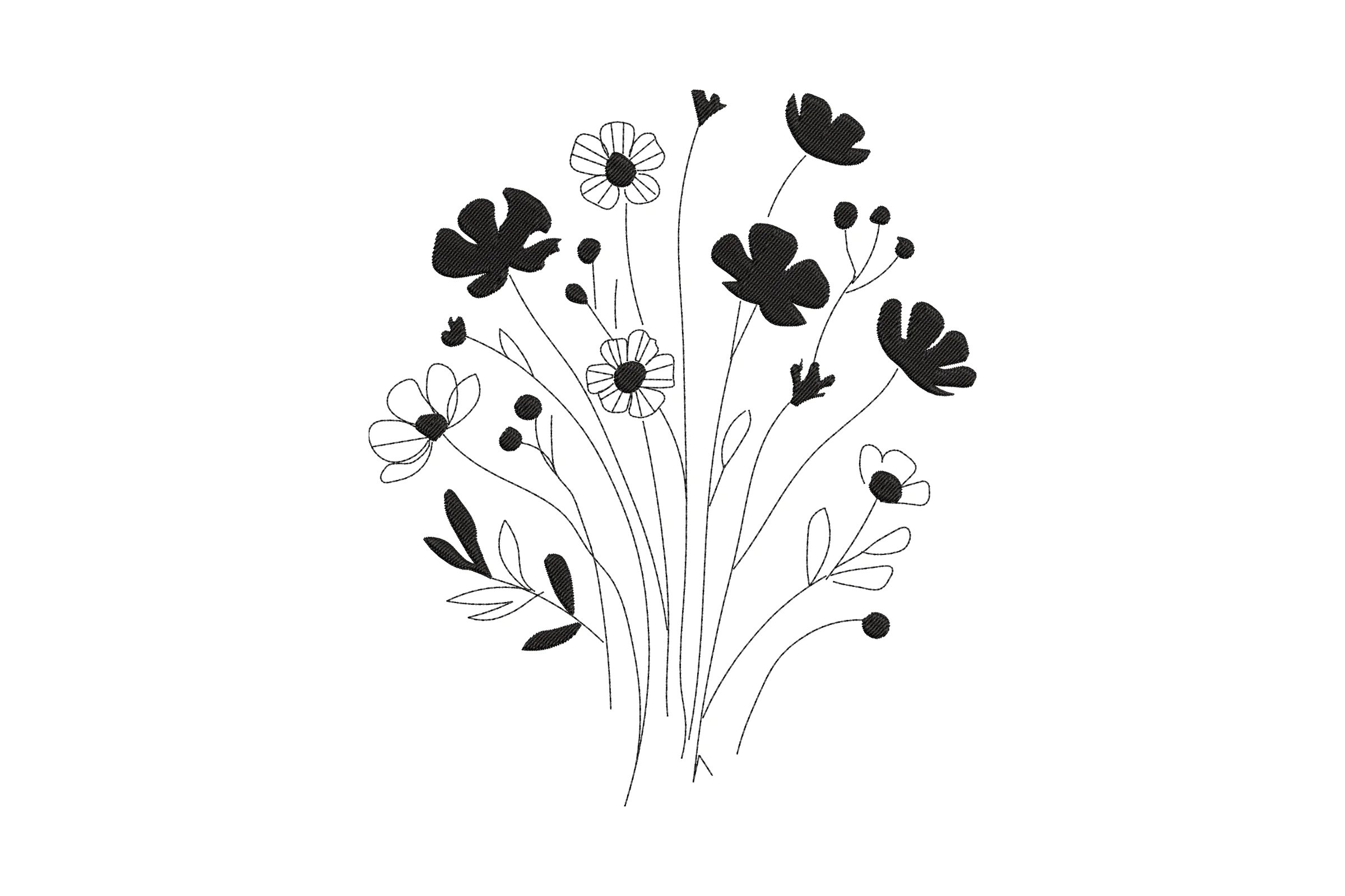 Wildflower Bouquet Embroidery Design