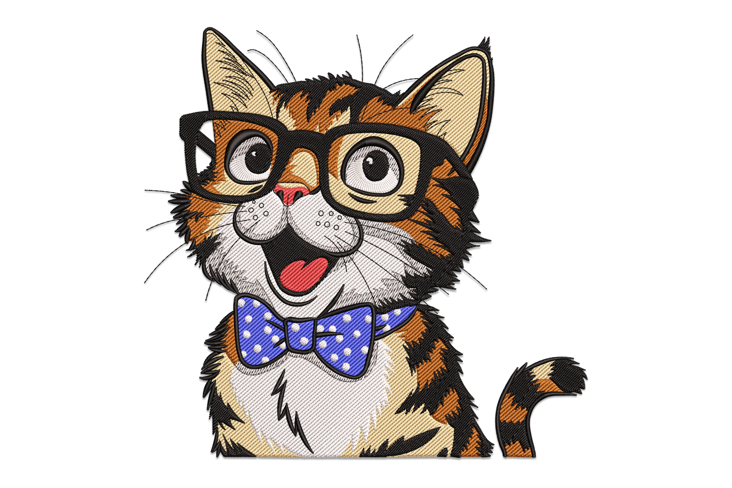 Peeking Cat With Sunglasses Embroidery Design