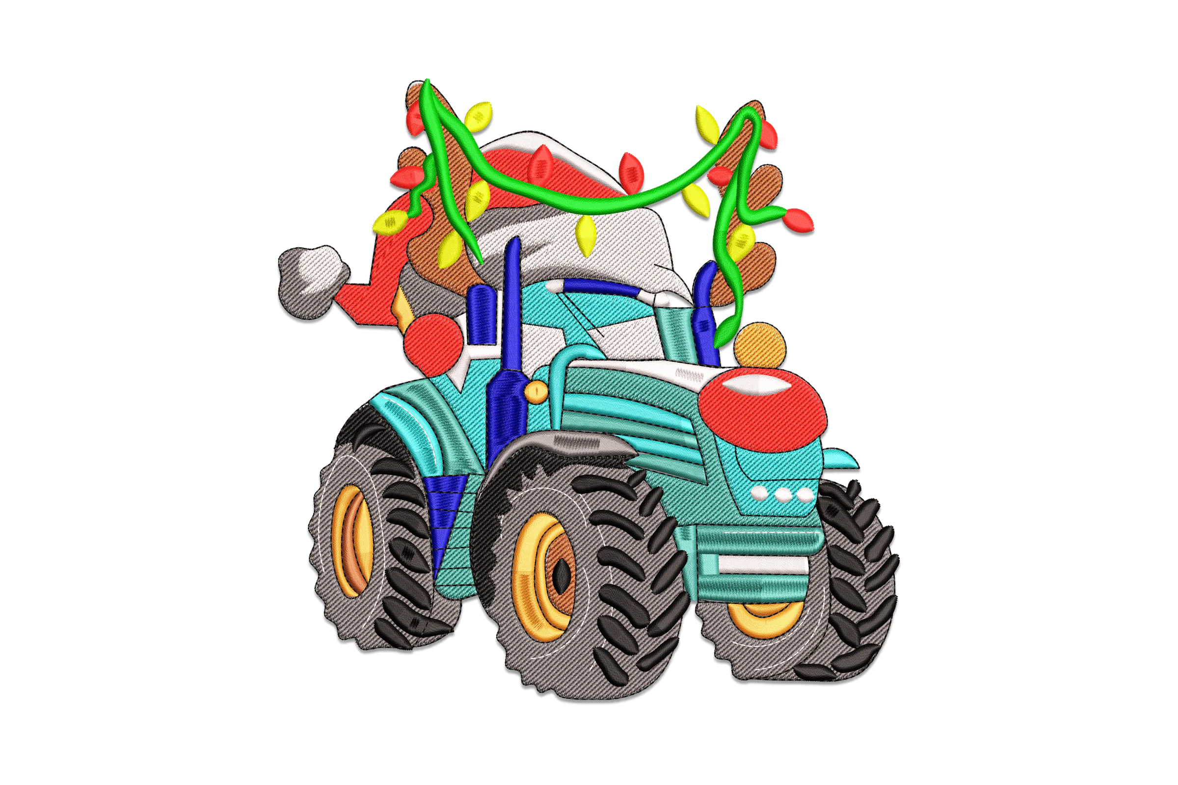 Christmas Tractor Embroidery Design