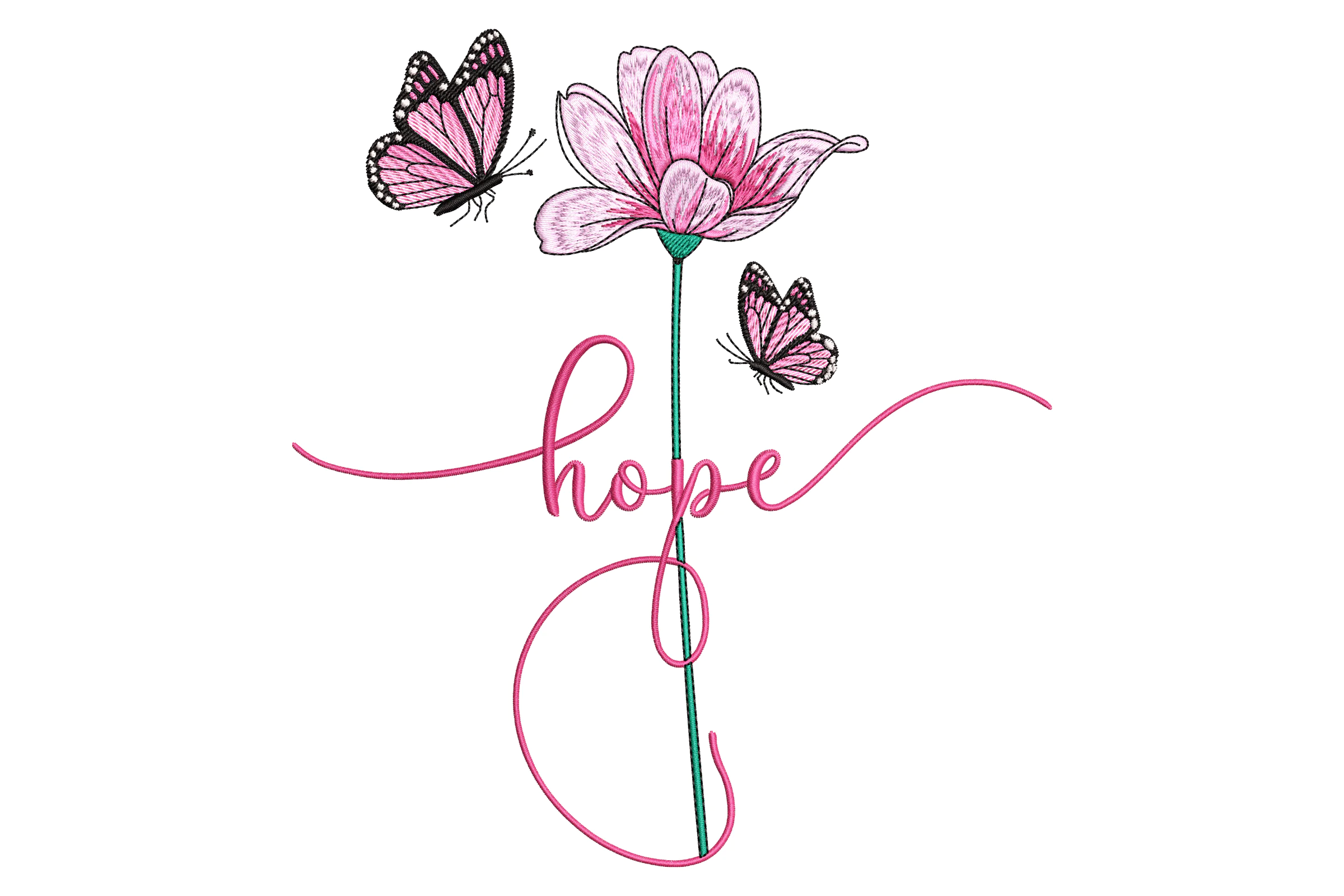 Flower with Hope Embroidery Design
