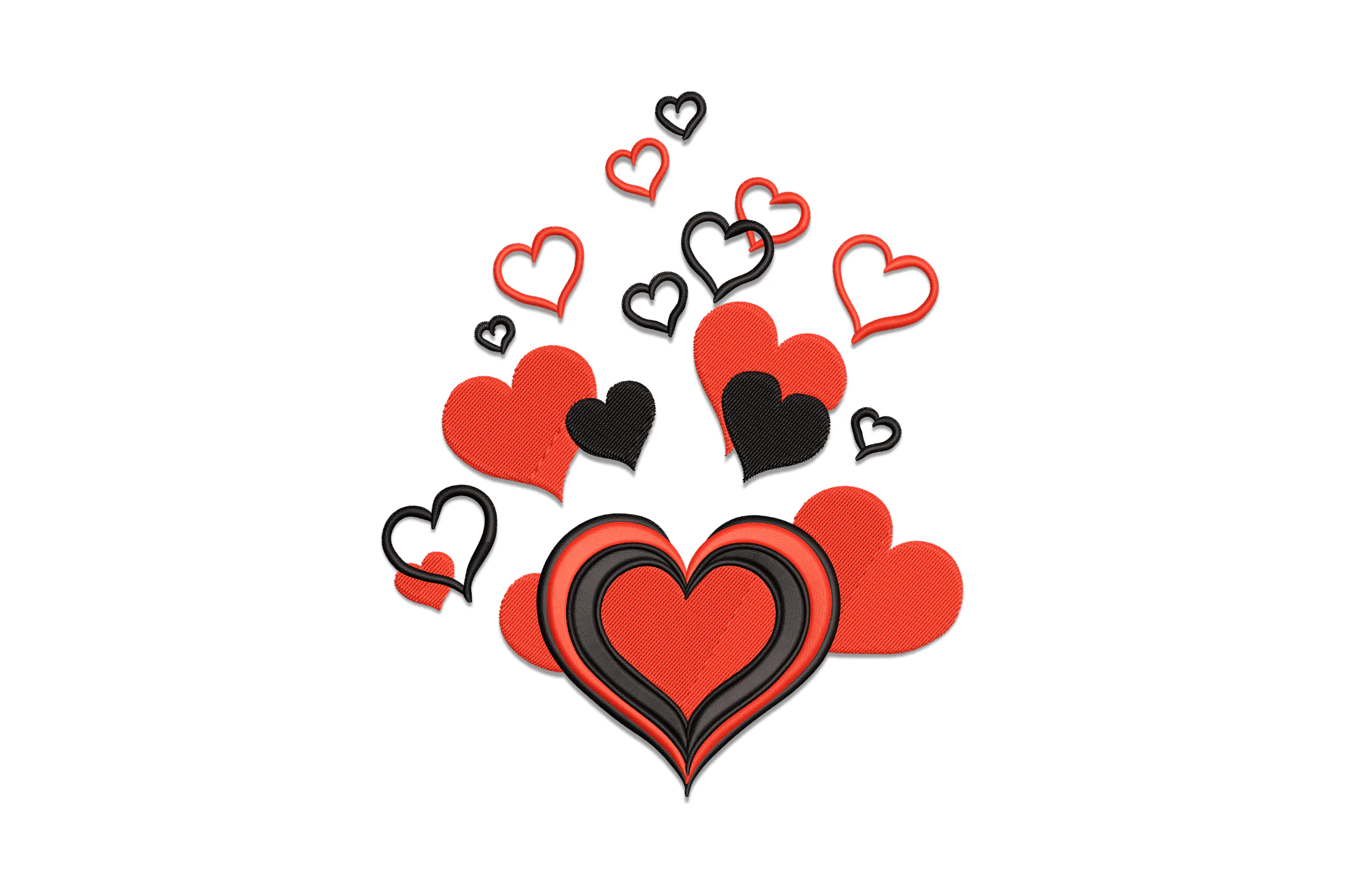 Mini Hearts Valentines Day Embroidery Design