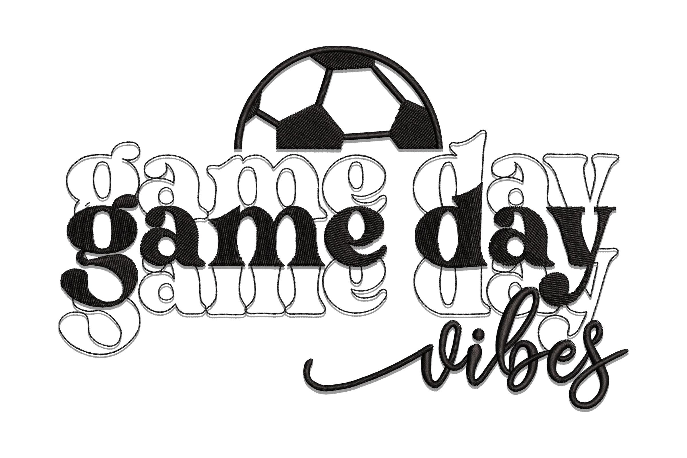 Game Day Soccer Embroidery Design