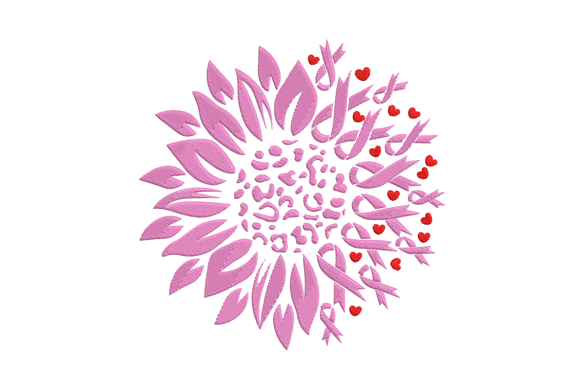 Sunflower Cancer Awareness Embroidery Design