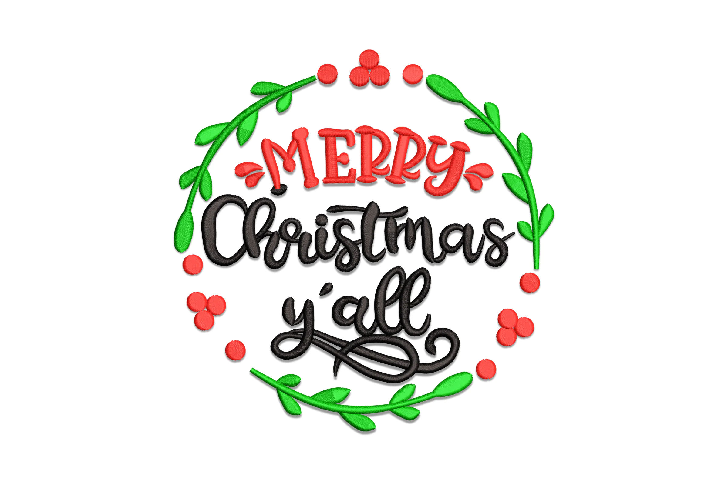 MERRY CHRISTMAS Y'ALL Machine Embroidery Design