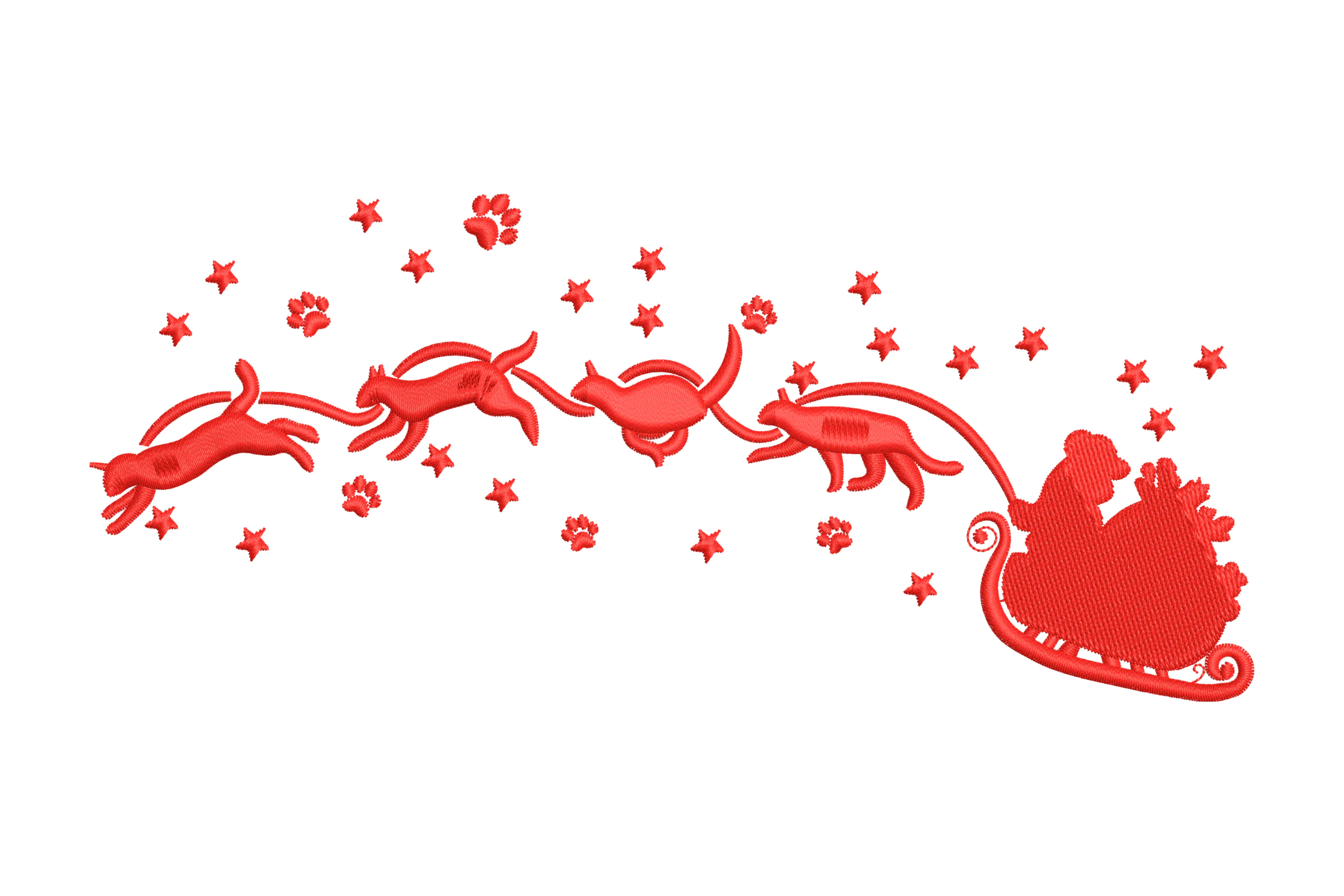 Santa Sleigh Christmas Embroidery Design