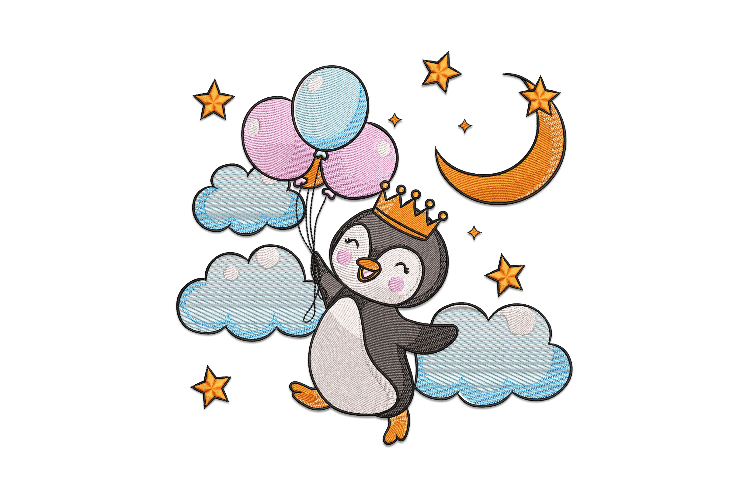 Cute Penguin Embroidery Design