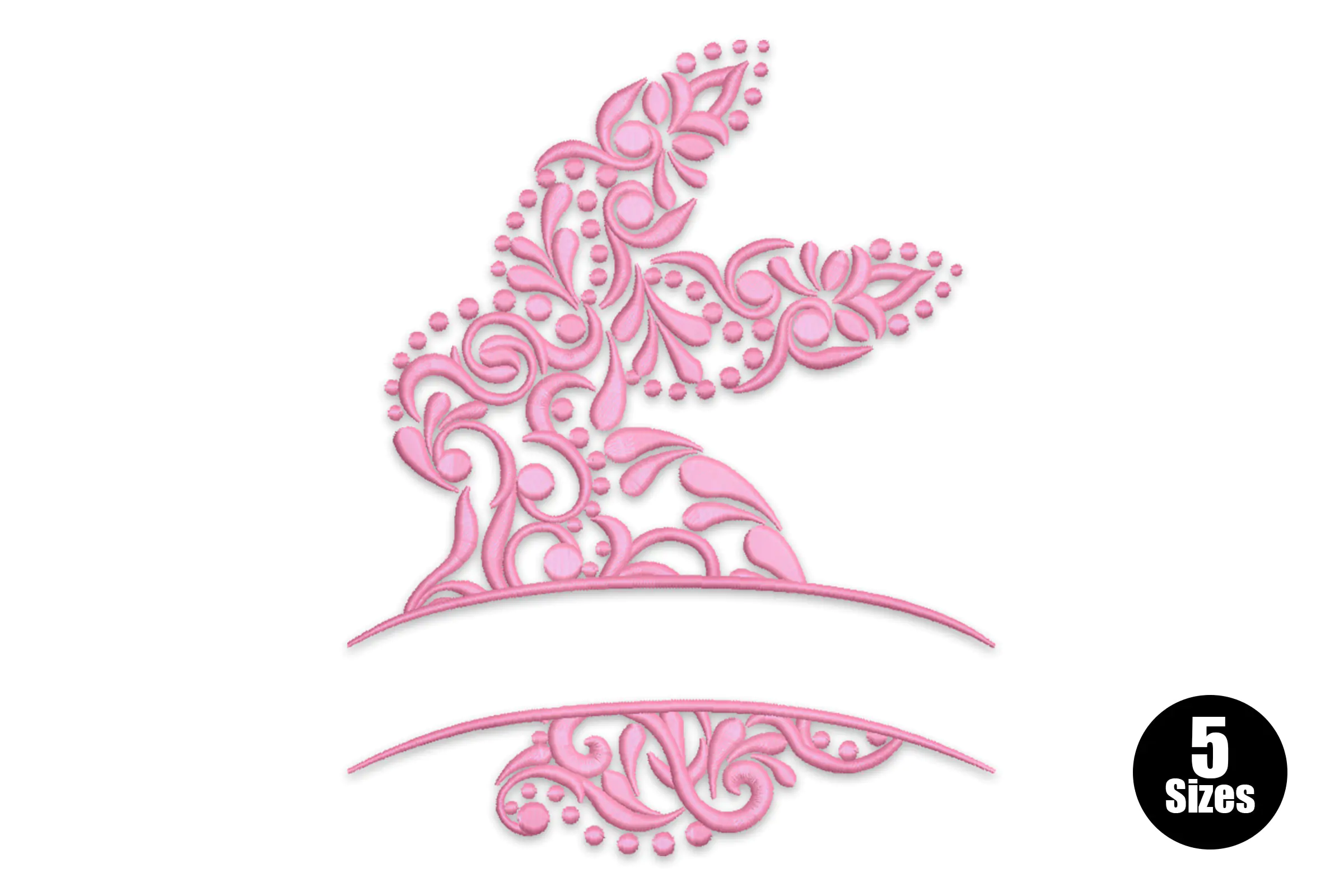 Easter Floral Bunny Embroidery Design File