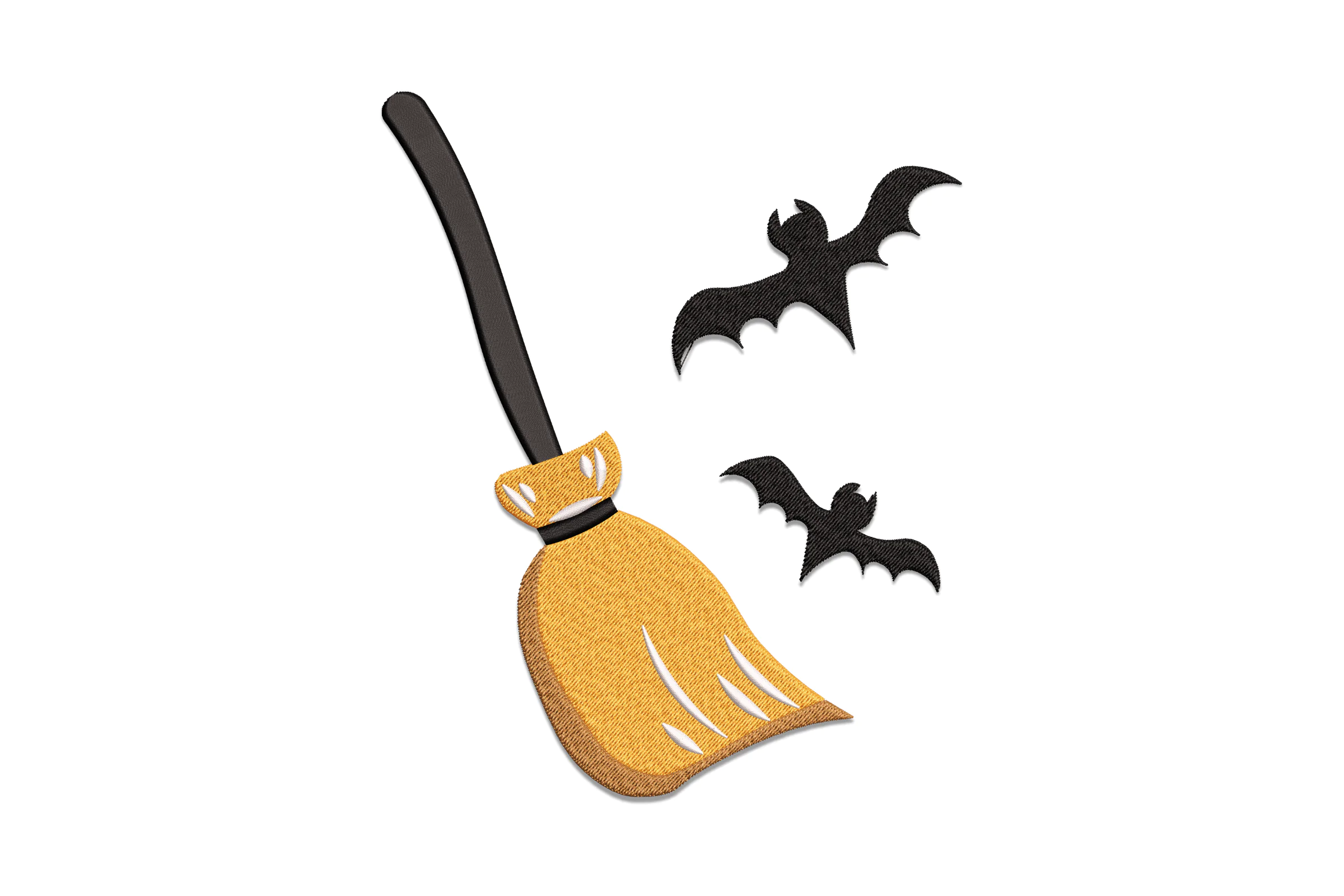 Witch Broom Embroidery Design
