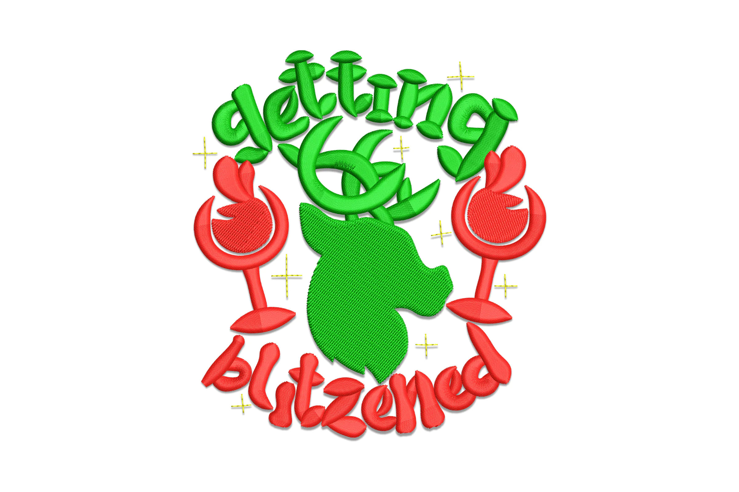 Gettin' Blitzened Embroidery Design