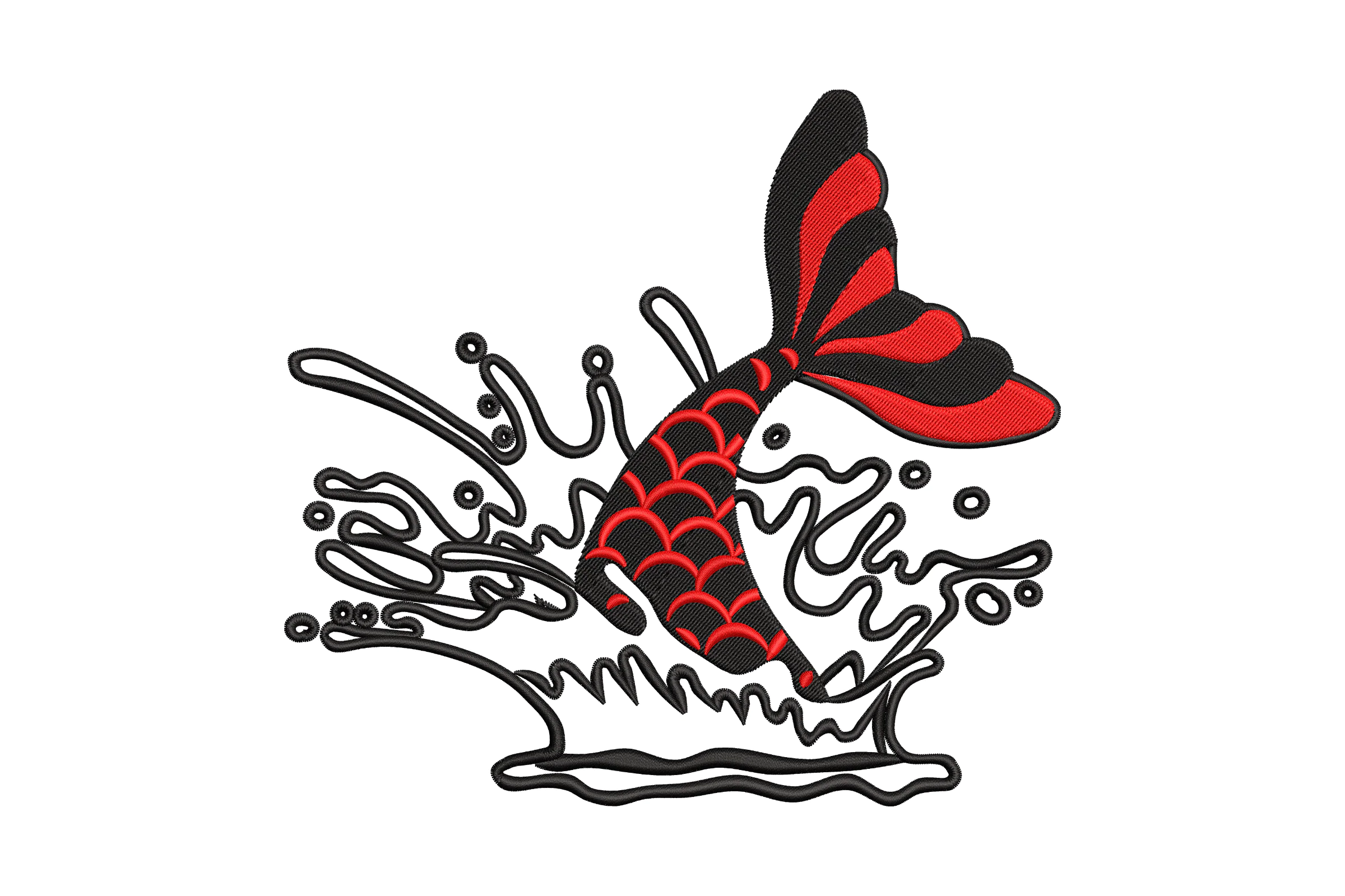 Japanese Koi Fish Embroidery Design
