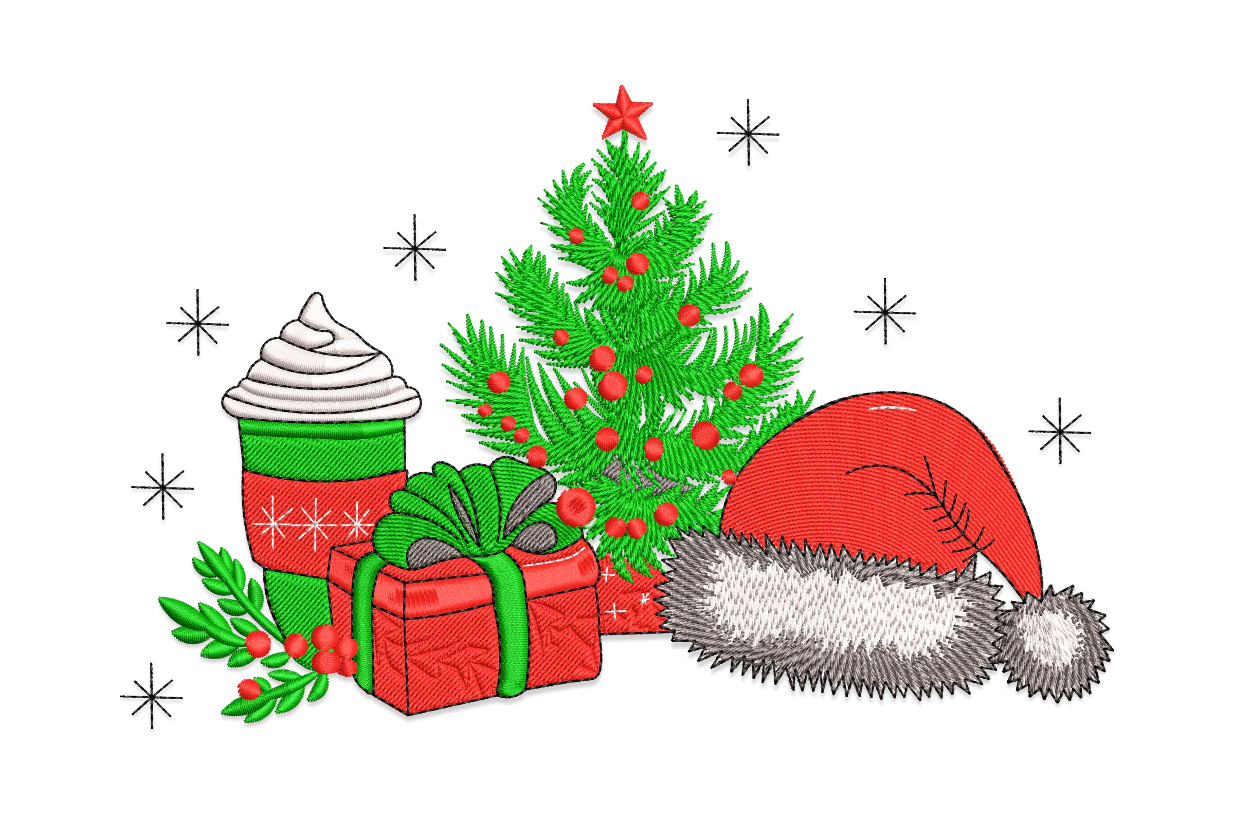 Christmas and New Year  Embroidery Design