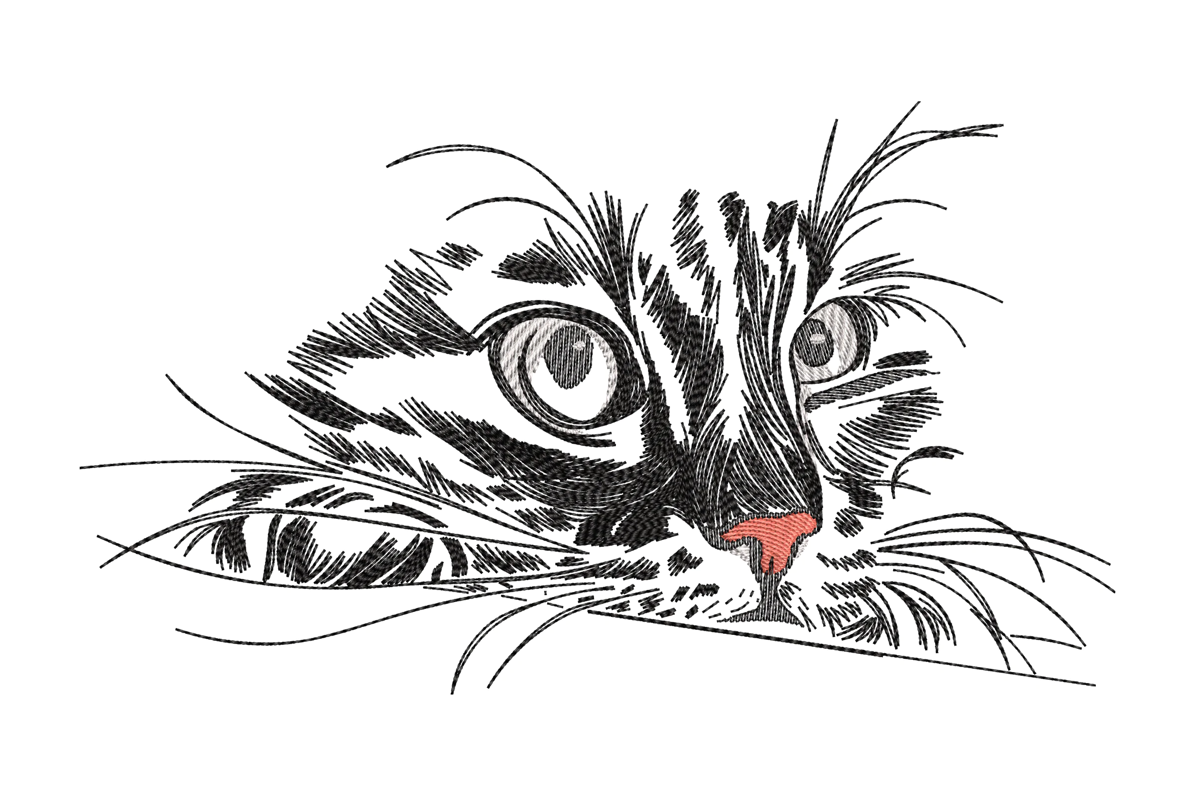 Cat Face Embroidery Design