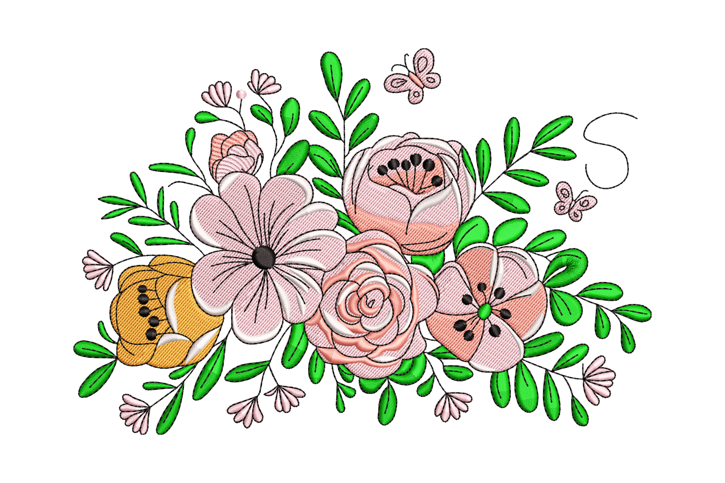 Wildflowers Embroidery Design Pattern