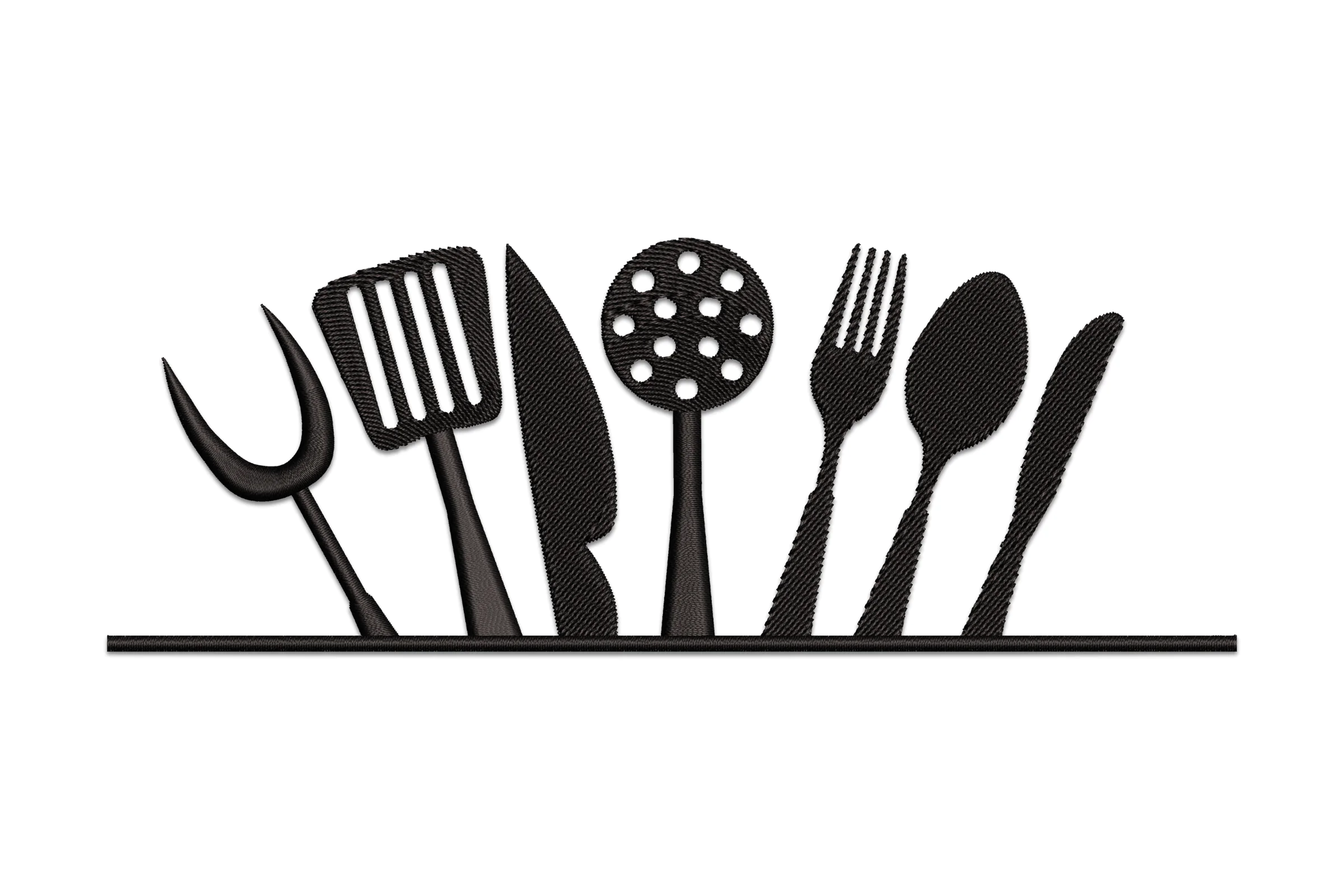 Cutlery Machine Embroidery Design